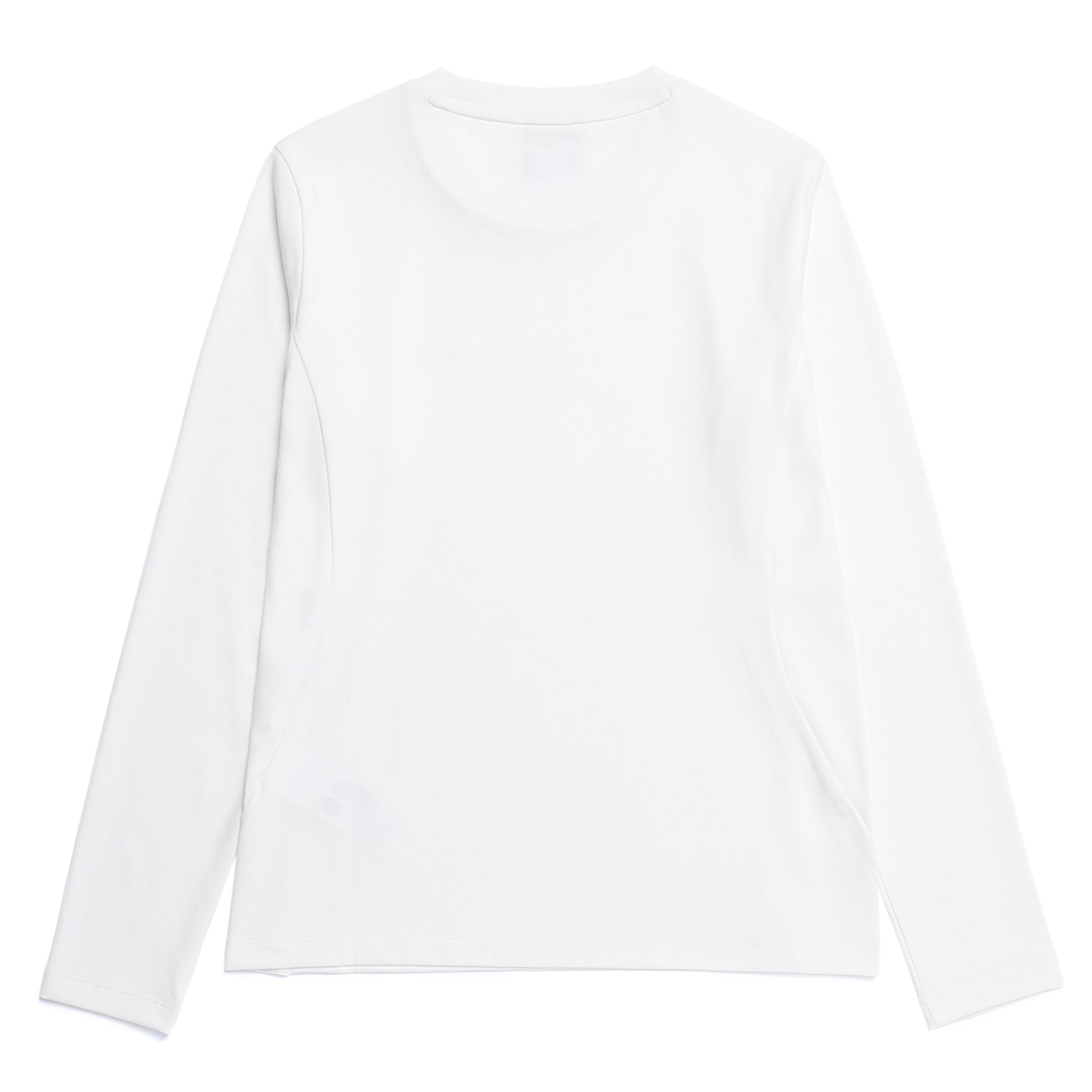 WOMEN HALF NECK LONG SLEEVE T-SHIRT O/WHITE
