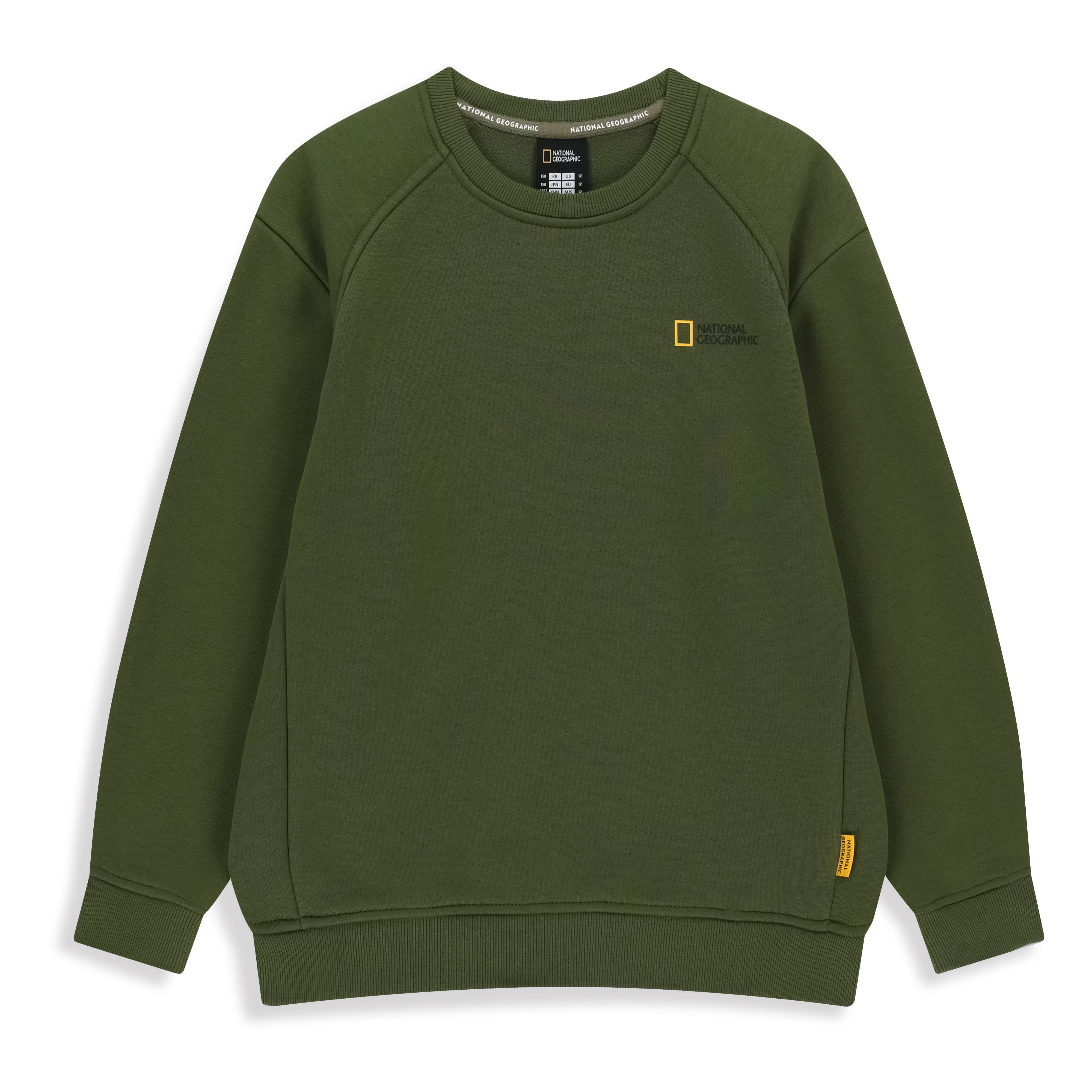 KIDS SEASONAL BACKGRAPHIC SWEATSHIRT (BRUSHED) KHAKI