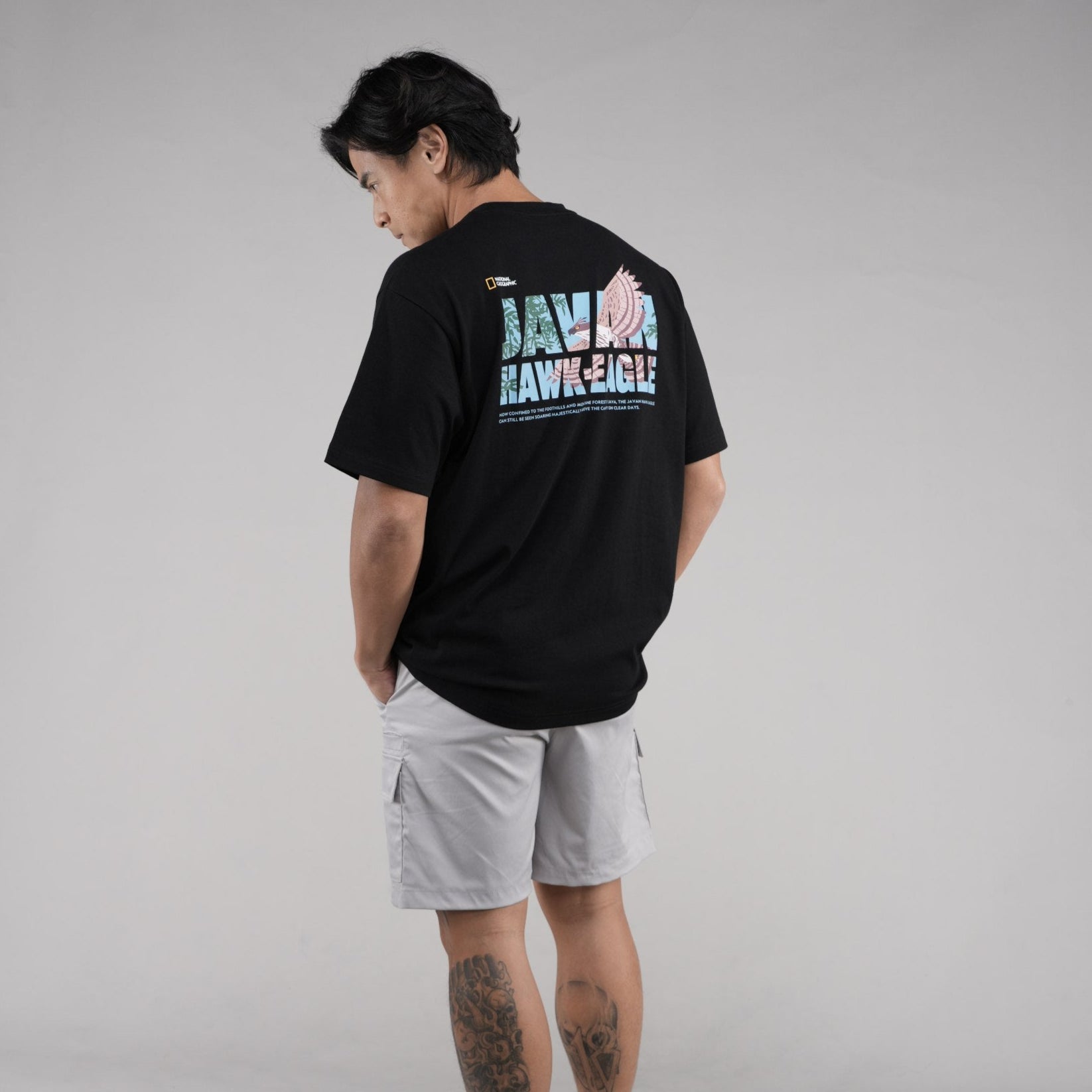 INDONESIA EAGLE GRAPHIC T-SHIRT (SEMI OVER FIT) BLACK