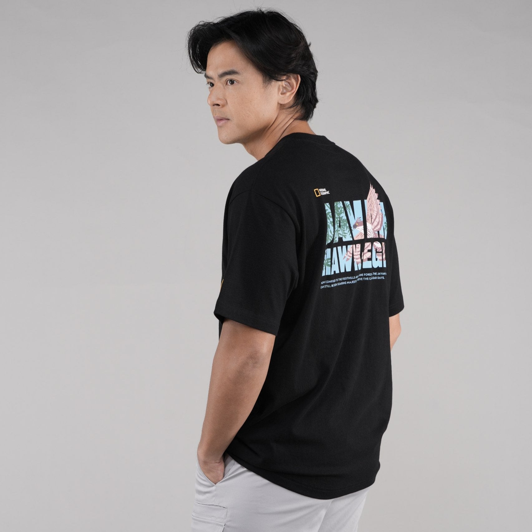 INDONESIA EAGLE GRAPHIC T-SHIRT (SEMI OVER FIT) BLACK