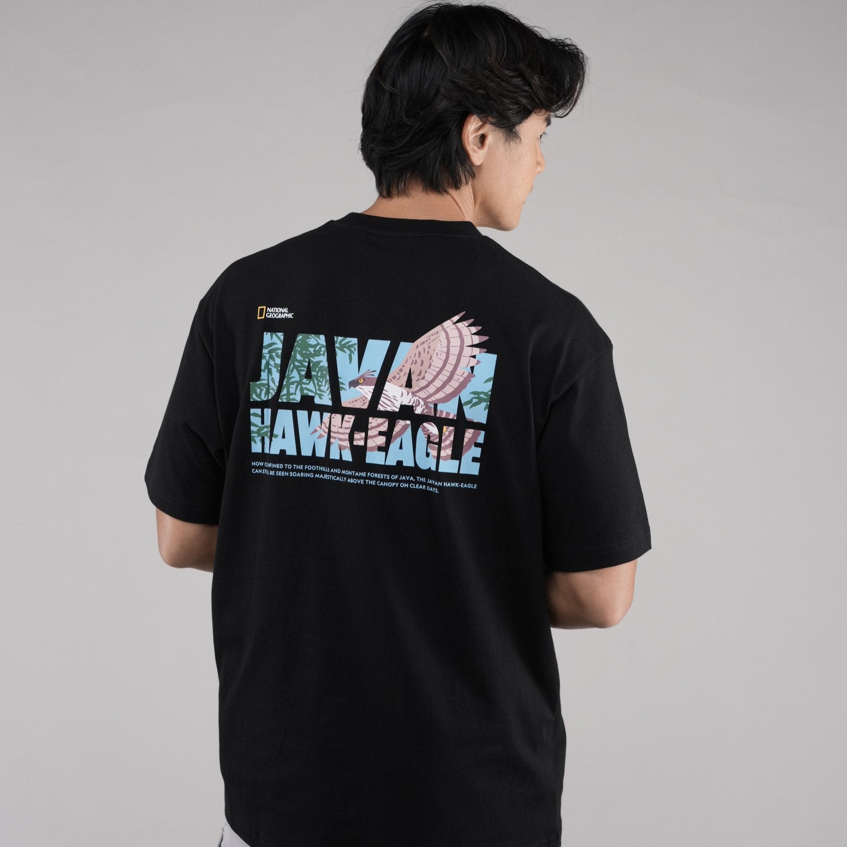 INDONESIA EAGLE GRAPHIC T-SHIRT (SEMI OVER FIT) BLACK