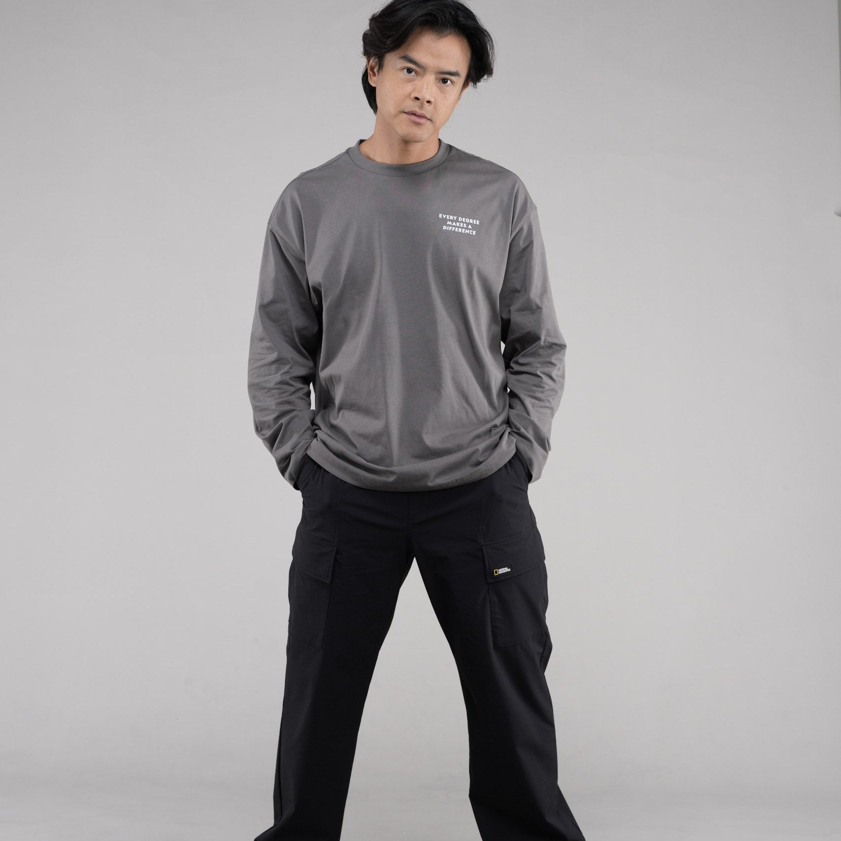 GLACIER CONCEPT GRAPHIC L/TEE STONE GREY