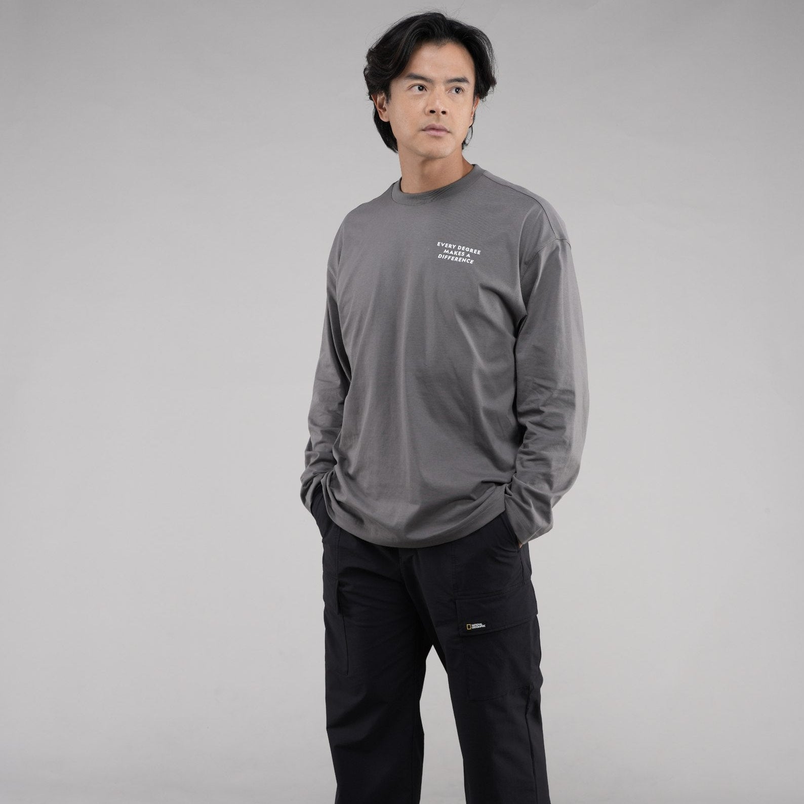 GLACIER CONCEPT GRAPHIC L/TEE STONE GREY