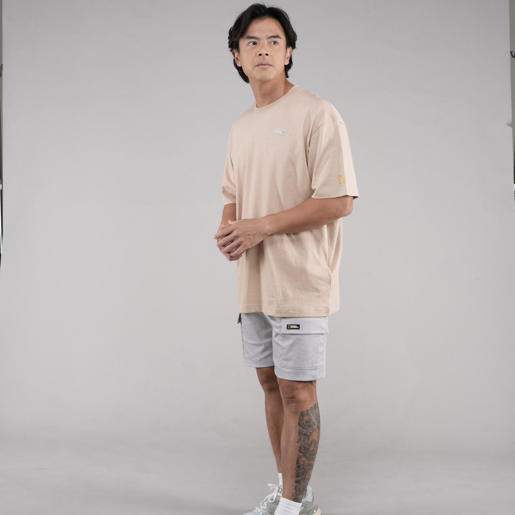 INDONESIA DRAGON SHORT SLEEVE T-SHIRT (SEMI OVER FIT) BEIGE