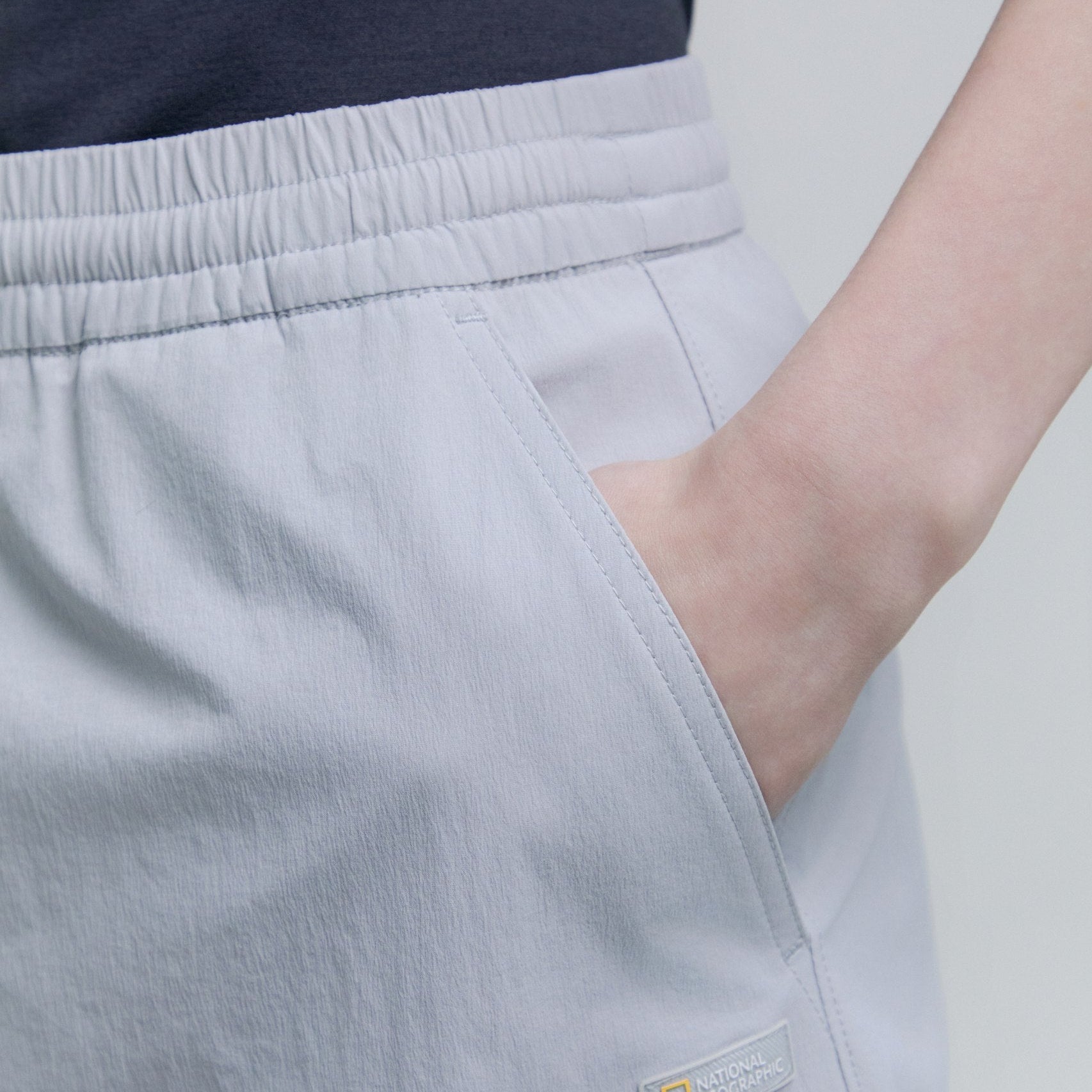 WOMEN ADELIE LIGHT WOVEN STRETCH CARGO SKIRT SILVER GREY