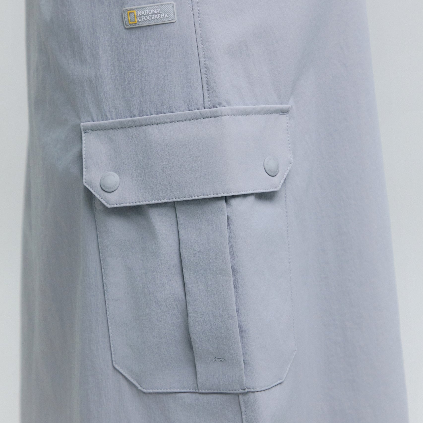 WOMEN ADELIE LIGHT WOVEN STRETCH CARGO SKIRT SILVER GREY