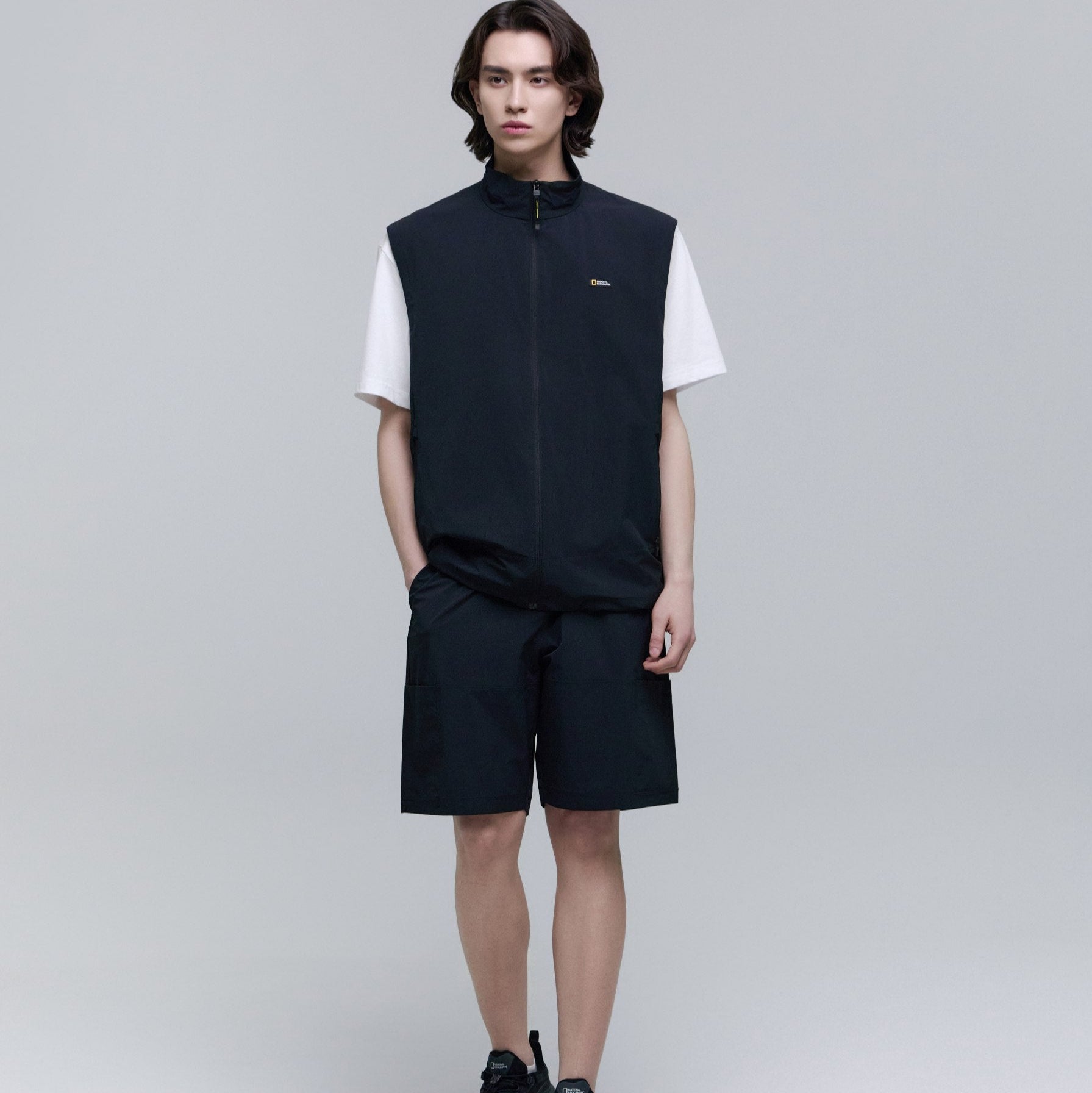 ADELIE LIGHT WOVEN STRETCH BOARD SHORTS CARBON BLACK