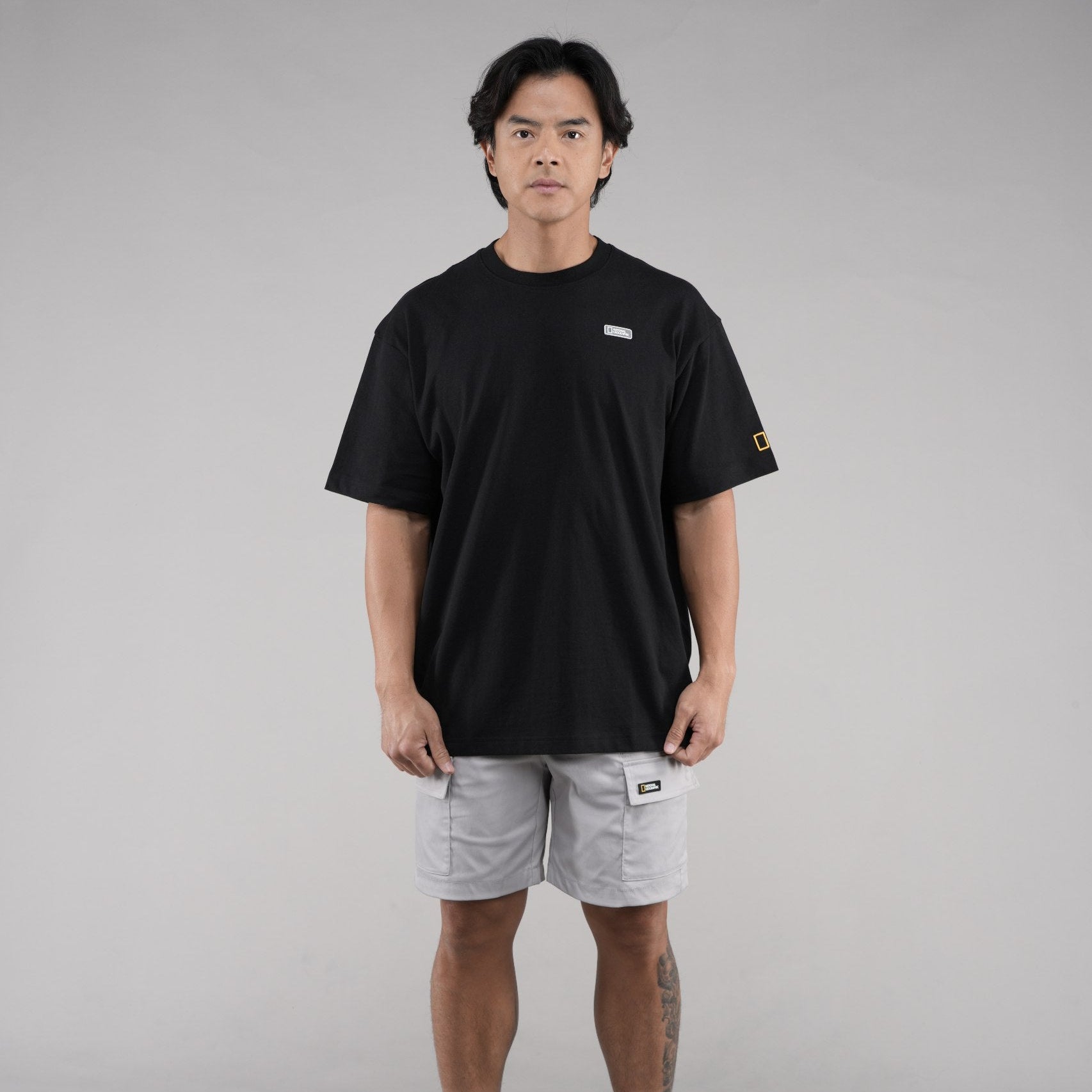 INDONESIA ISLAND SHORT SLEEVE T-SHIRT (SEMI OVER FIT) BLACK