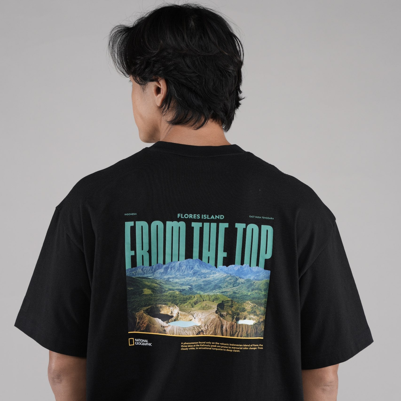 INDONESIA ISLAND SHORT SLEEVE T-SHIRT (SEMI OVER FIT) BLACK