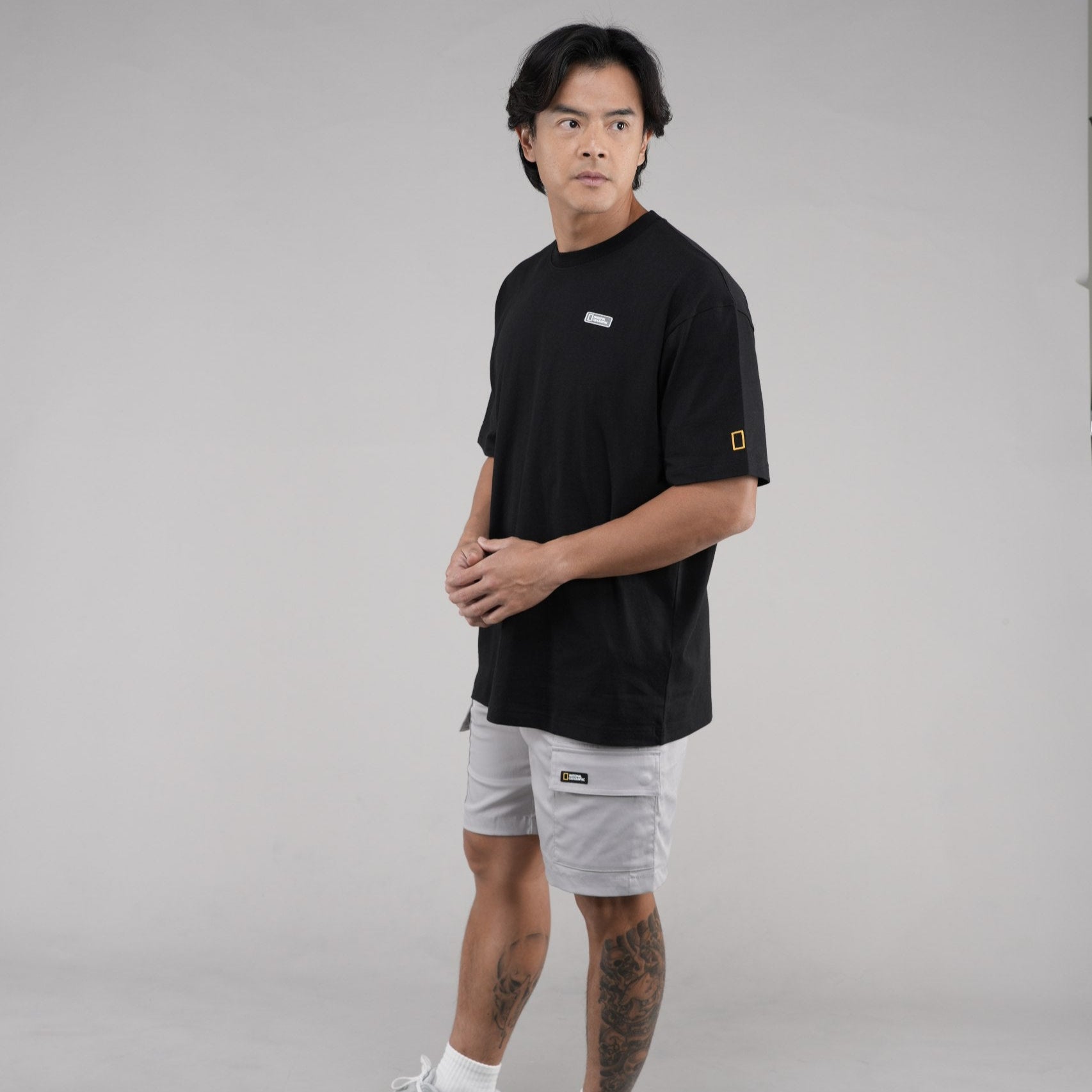 INDONESIA ISLAND SHORT SLEEVE T-SHIRT (SEMI OVER FIT) BLACK
