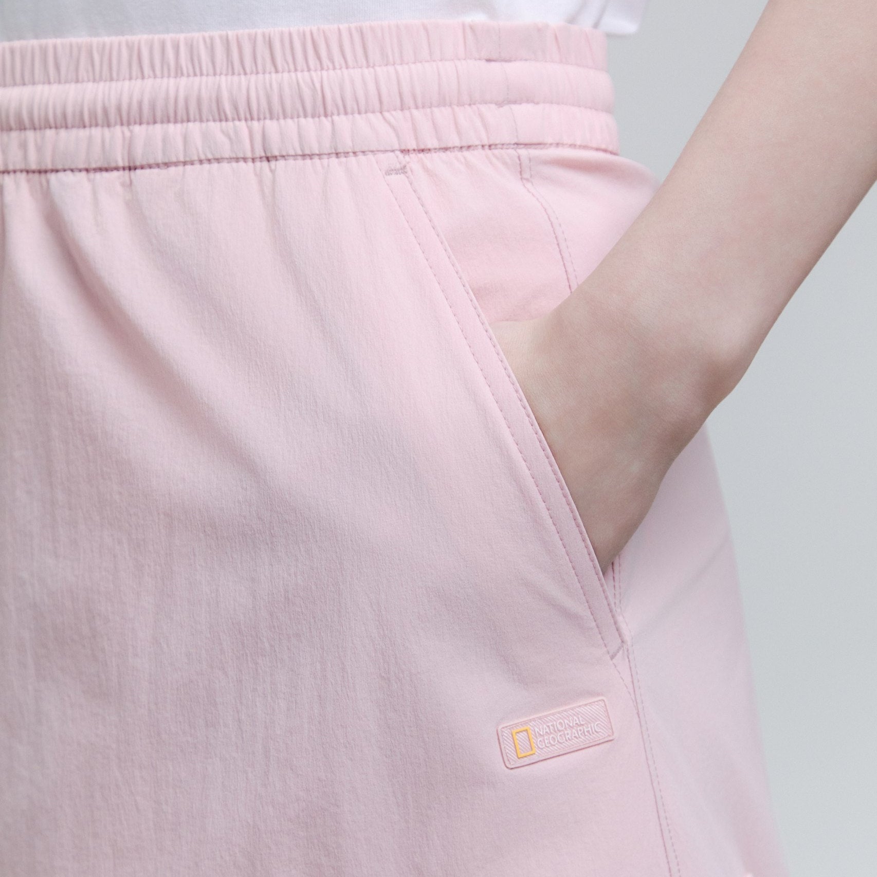 WOMEN ADELIE LIGHT WOVEN STRETCH CARGO SKIRT L/PINK