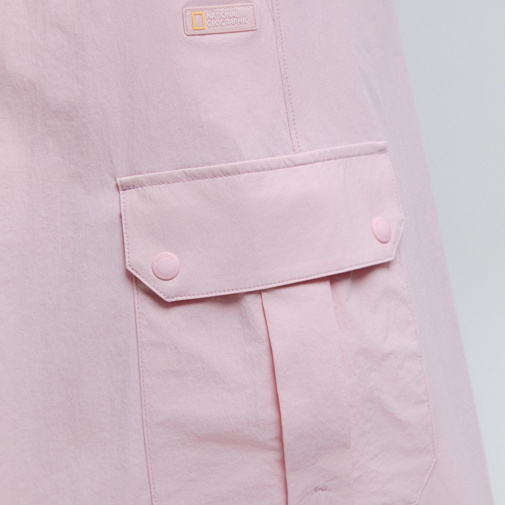 WOMEN ADELIE LIGHT WOVEN STRETCH CARGO SKIRT L/PINK