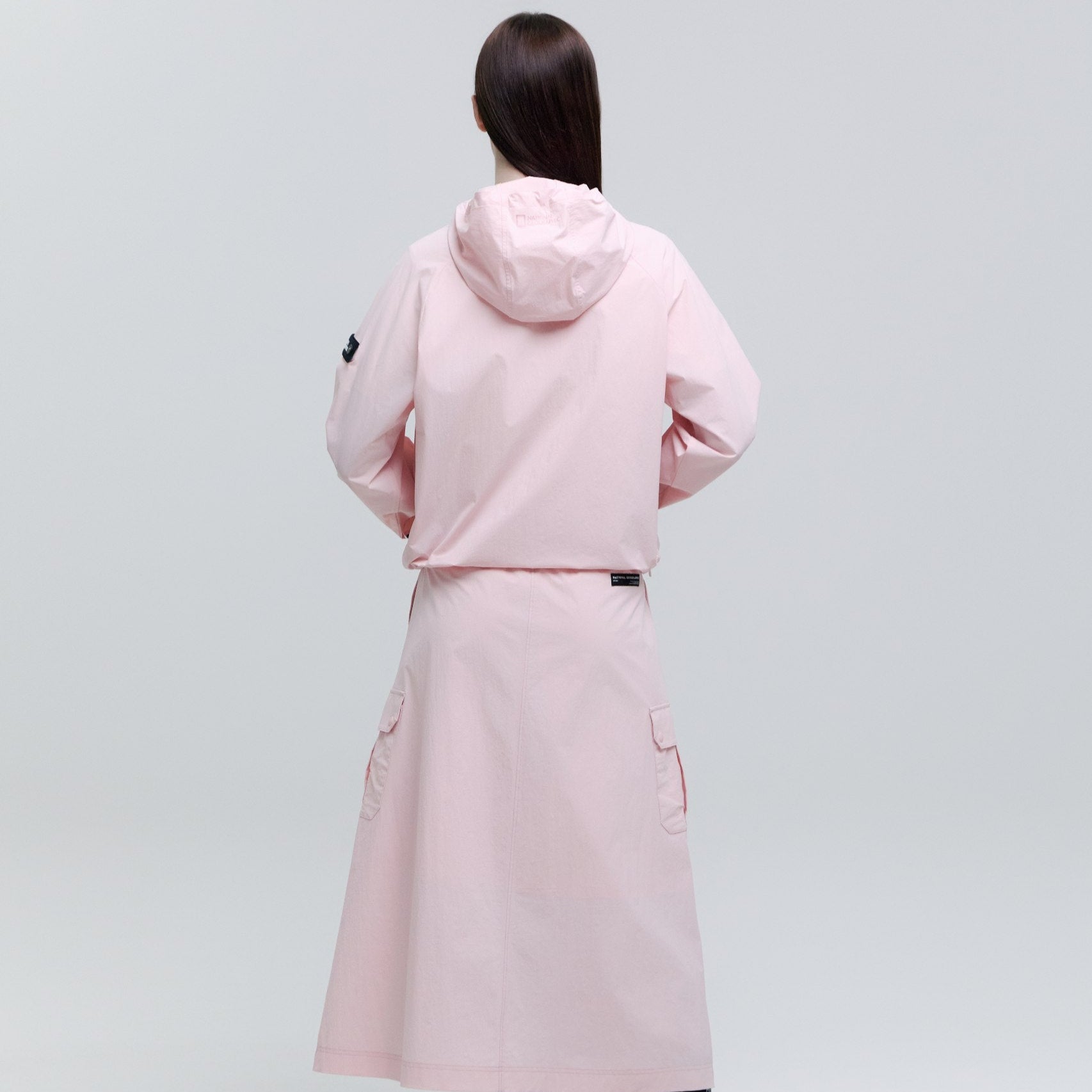 WOMEN ADELIE LIGHT WOVEN STRETCH CARGO SKIRT L/PINK