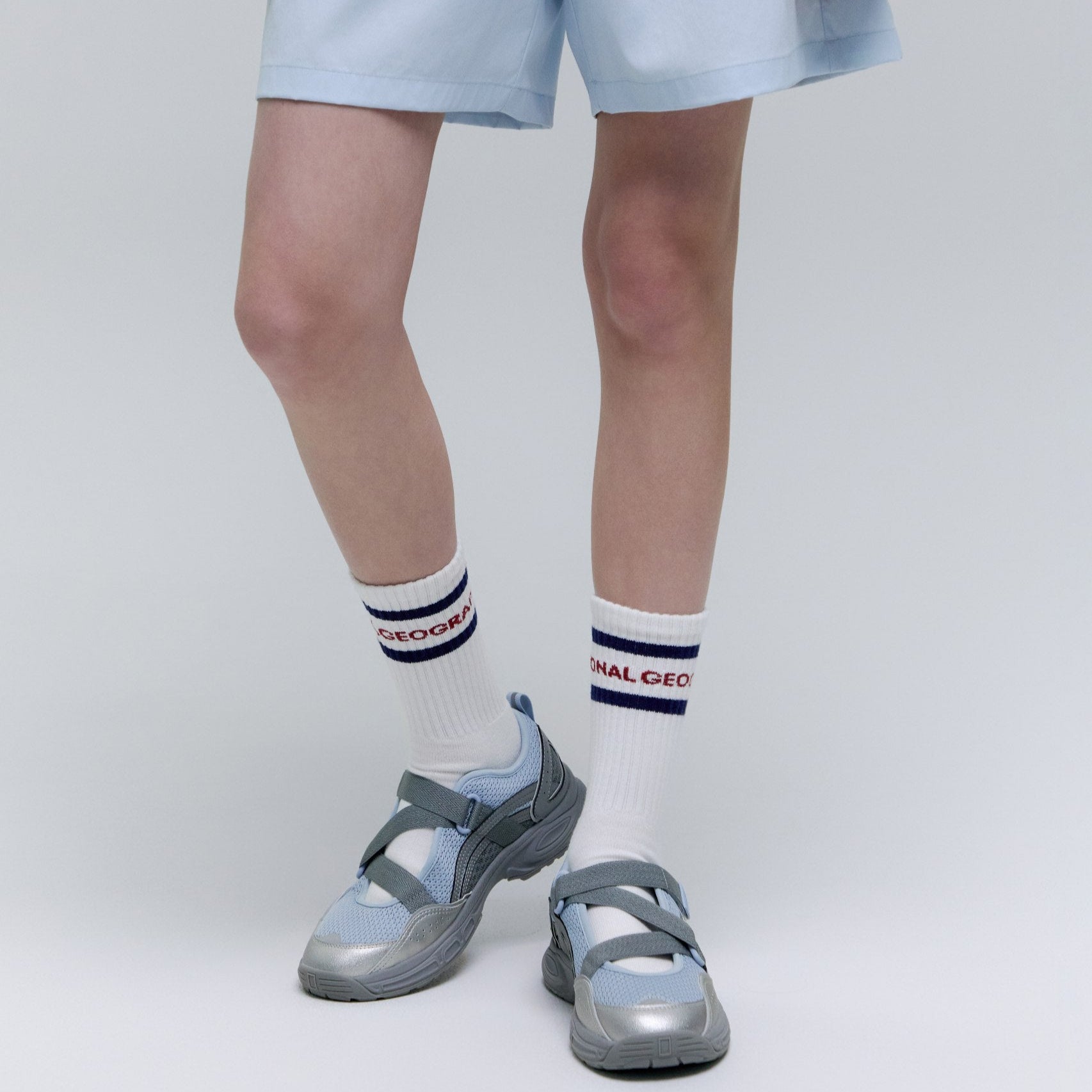 STRIPE CREW SOCKS NAVY