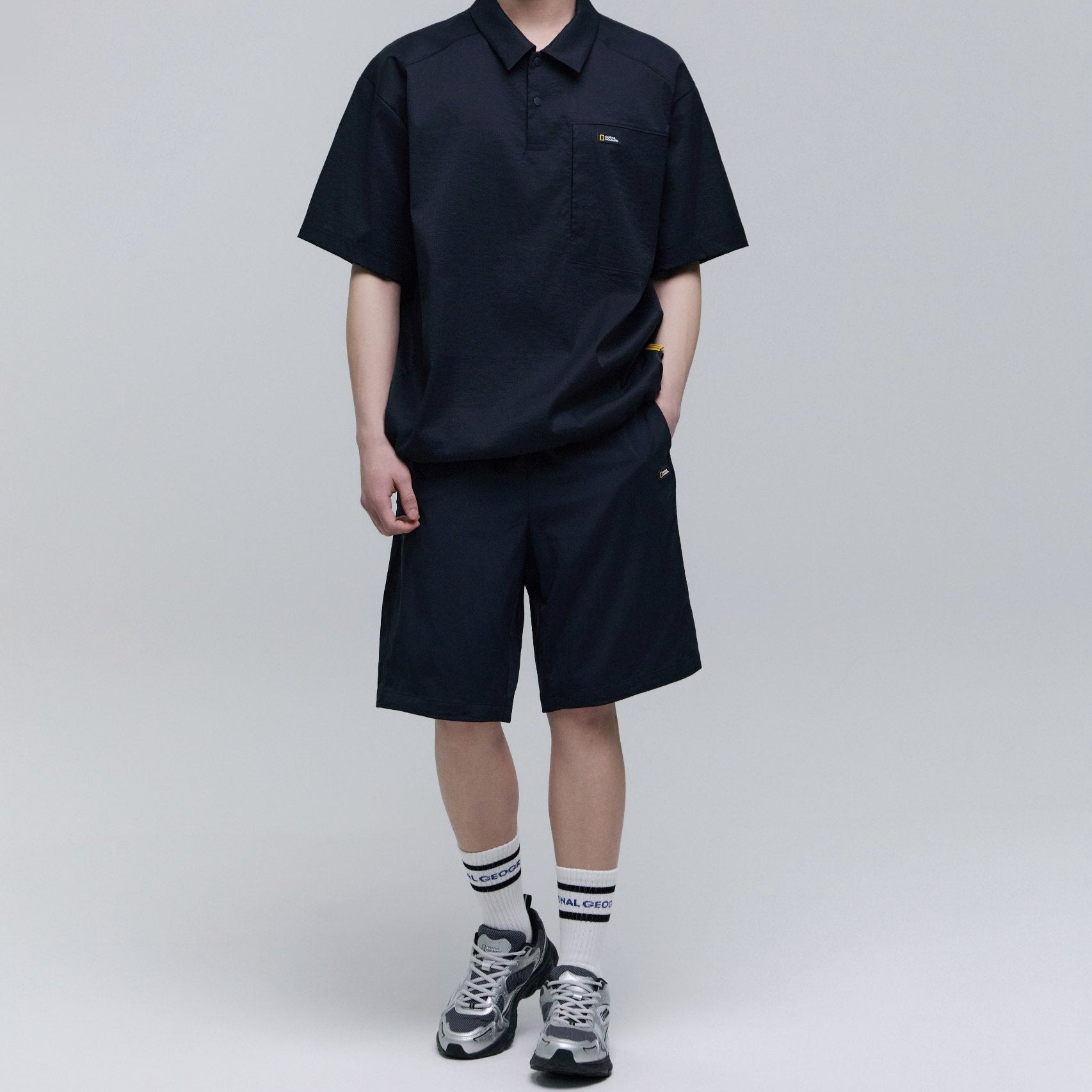 STRIPE CREW SOCKS BLACK