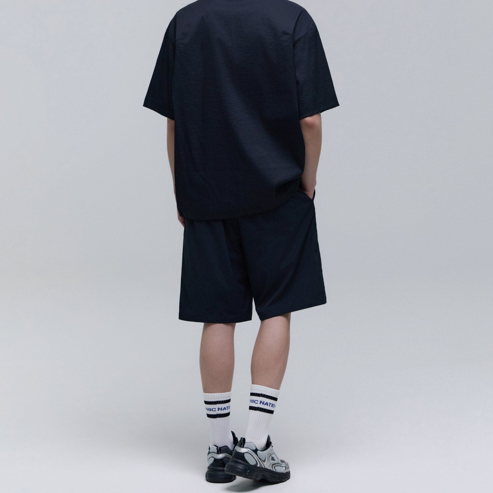 STRIPE CREW SOCKS BLACK