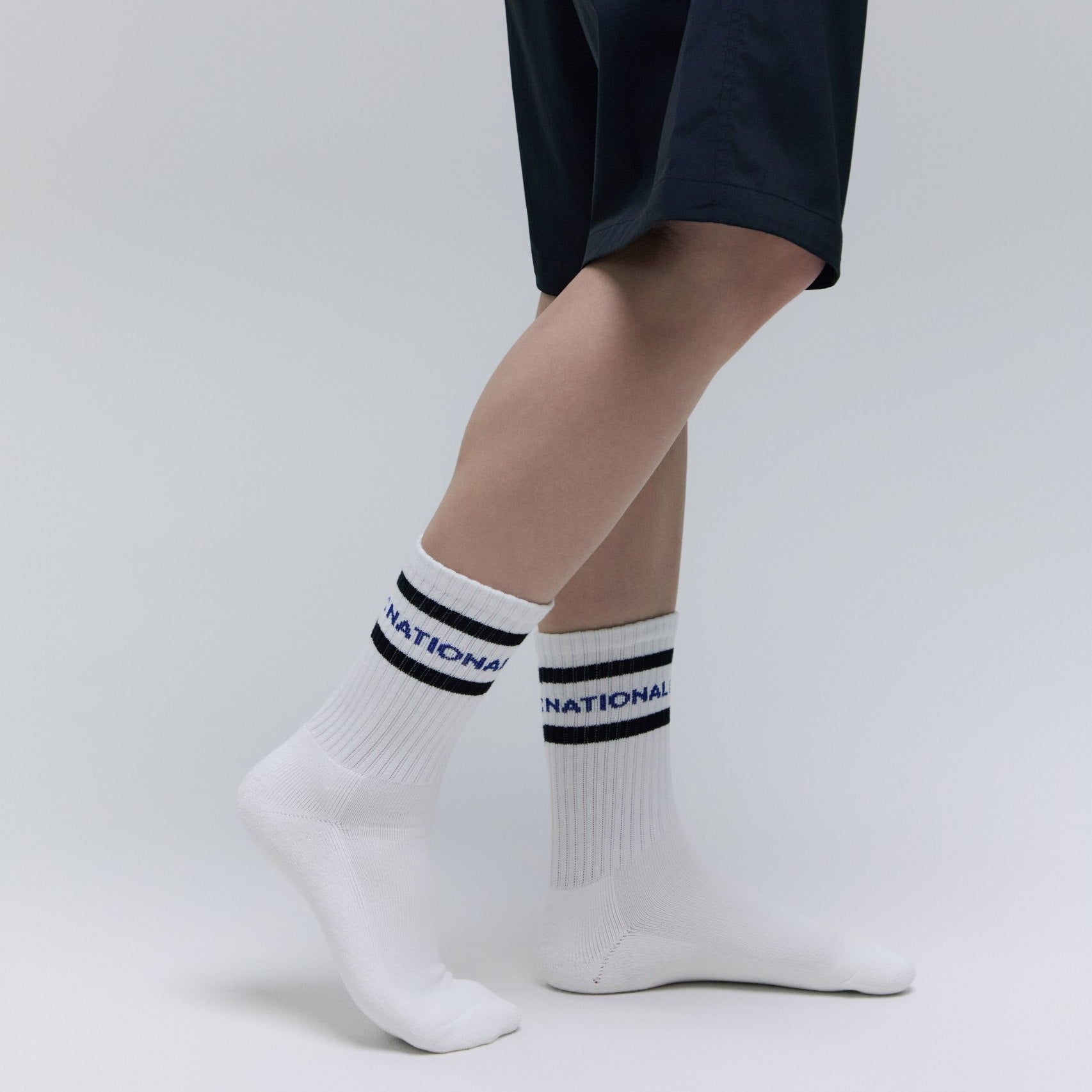 STRIPE CREW SOCKS BLACK
