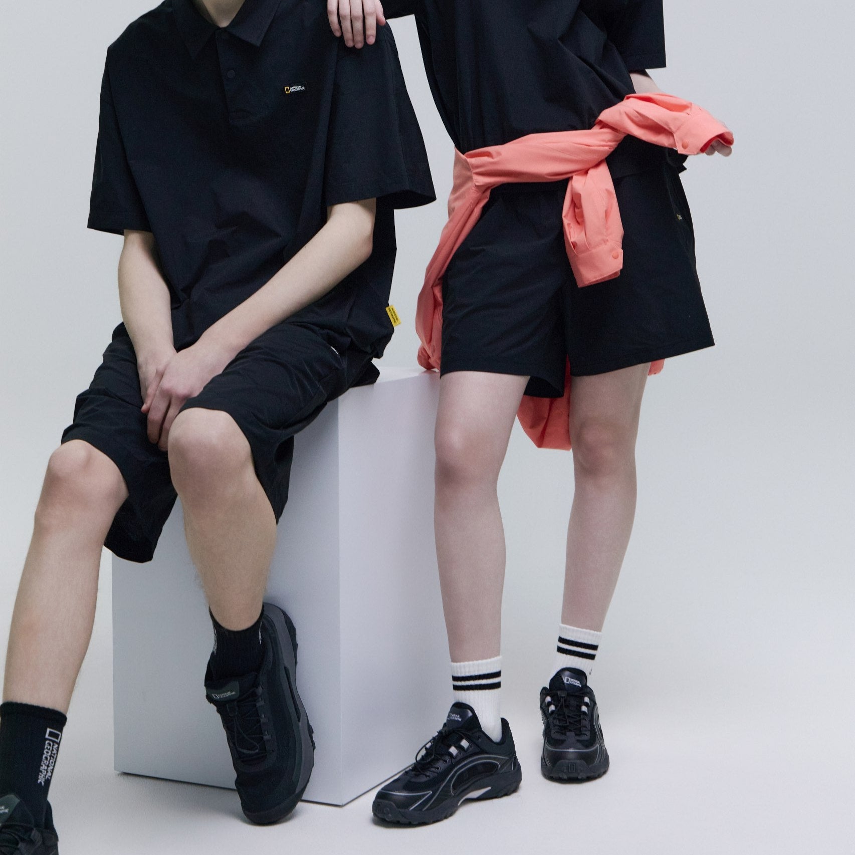 STRIPE MIDDLE SOCKS BLACK