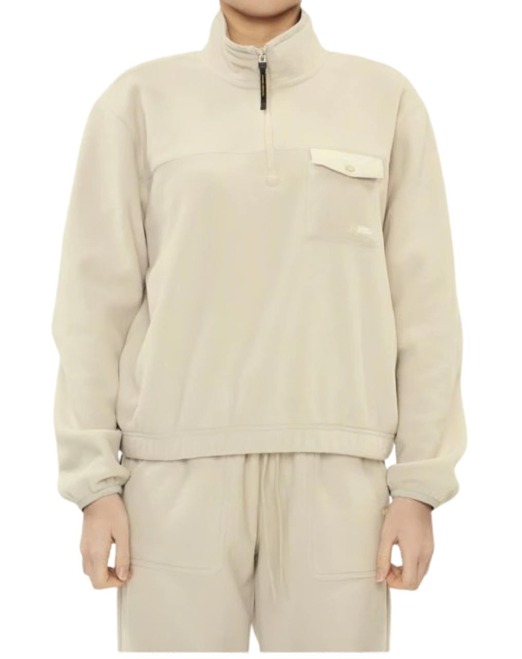 WOMEN'S PUFFIN MICRO FLEECE HIGHT NECK ANORAK BEIGE
