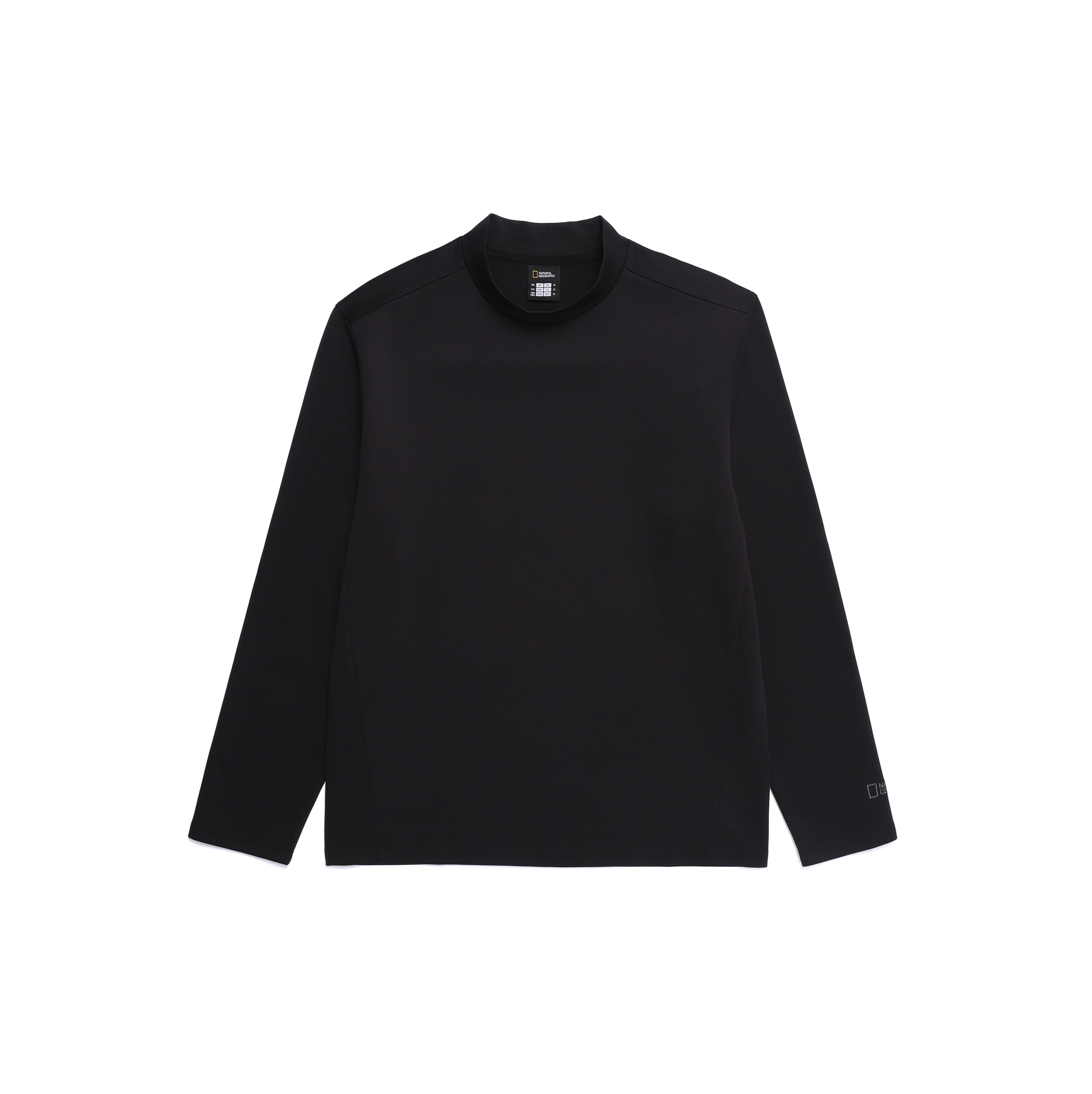 HALF-NECK LONG SLEEVE T-SHIRT BLACK