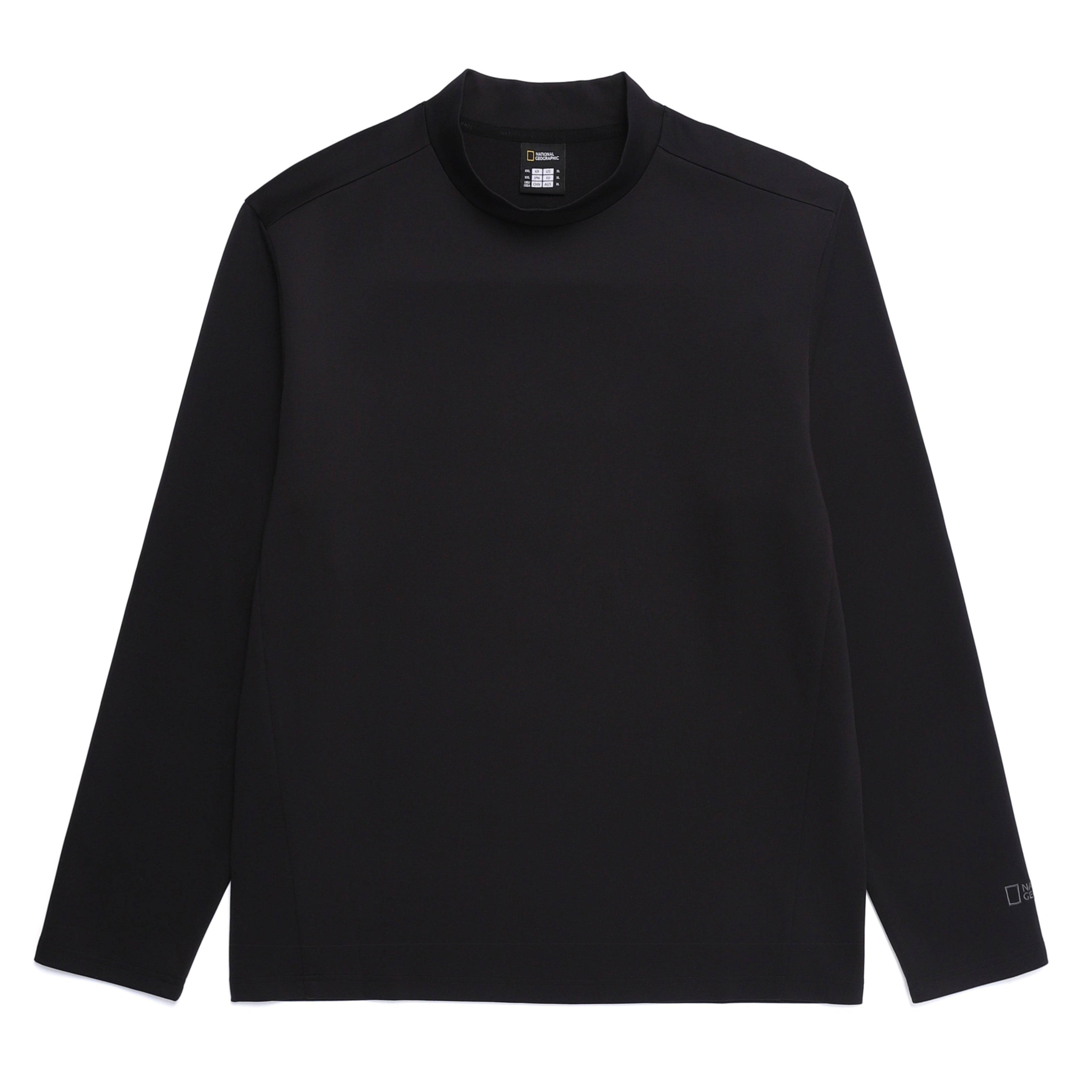 HALF-NECK LONG SLEEVE T-SHIRT BLACK