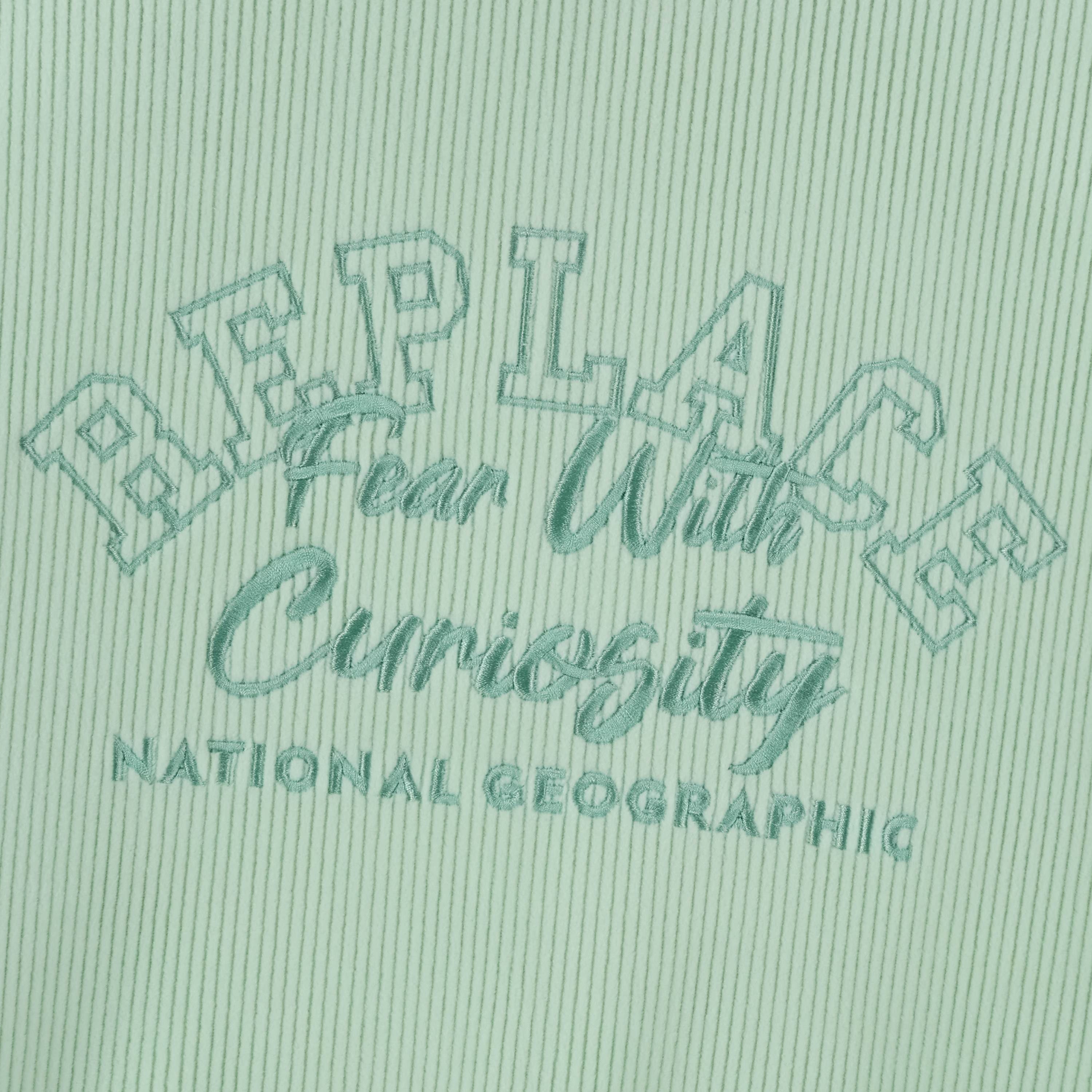 KIDS CORDUROY HALF ZIP SWEATSHIRT LIGHT MINT