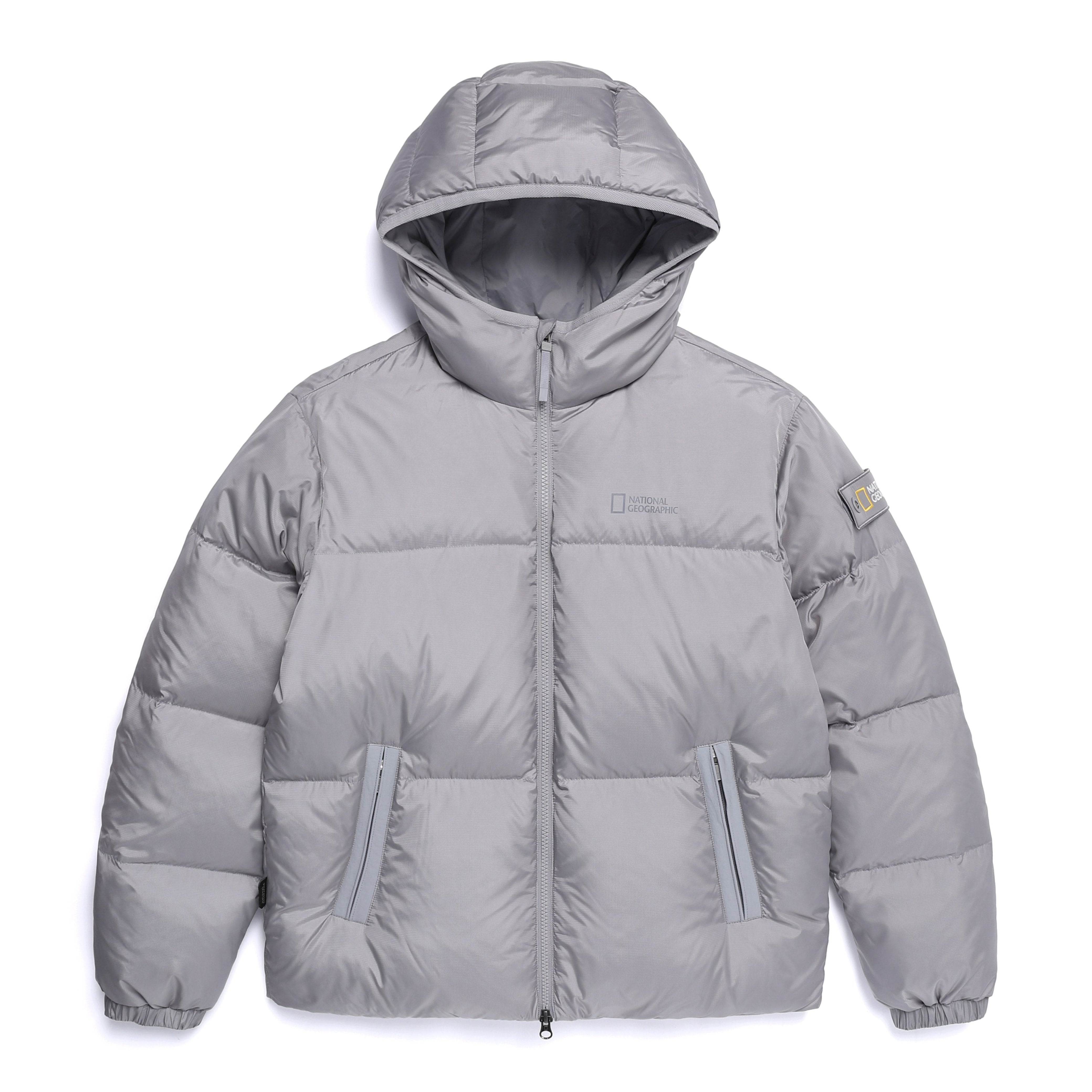 EIRA SHORT LENGTH HOODIE GOOSE DOWN JUMPER STONE GREY