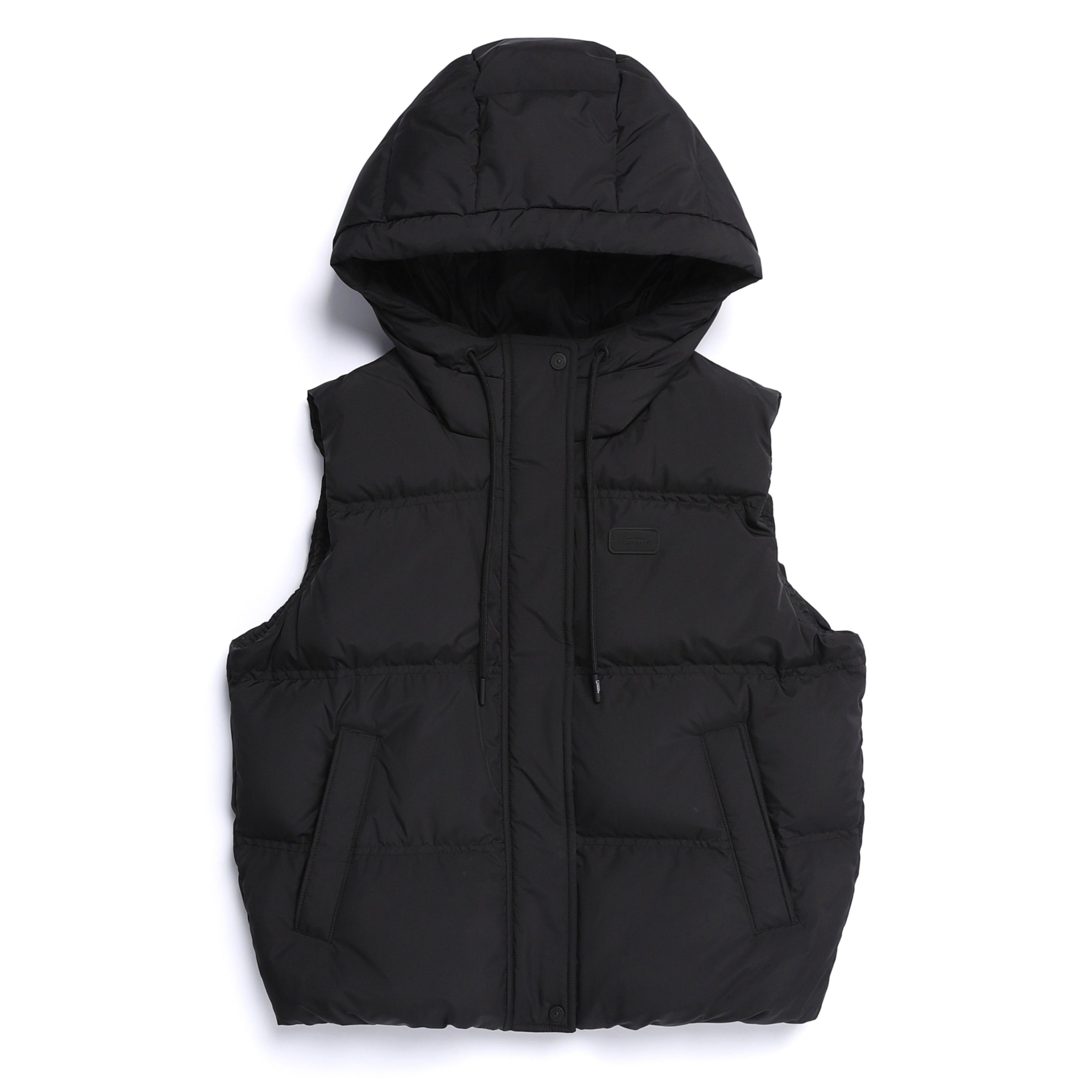 WOMEN CRASSA HOODIE DUCK DOWN VEST BLACK