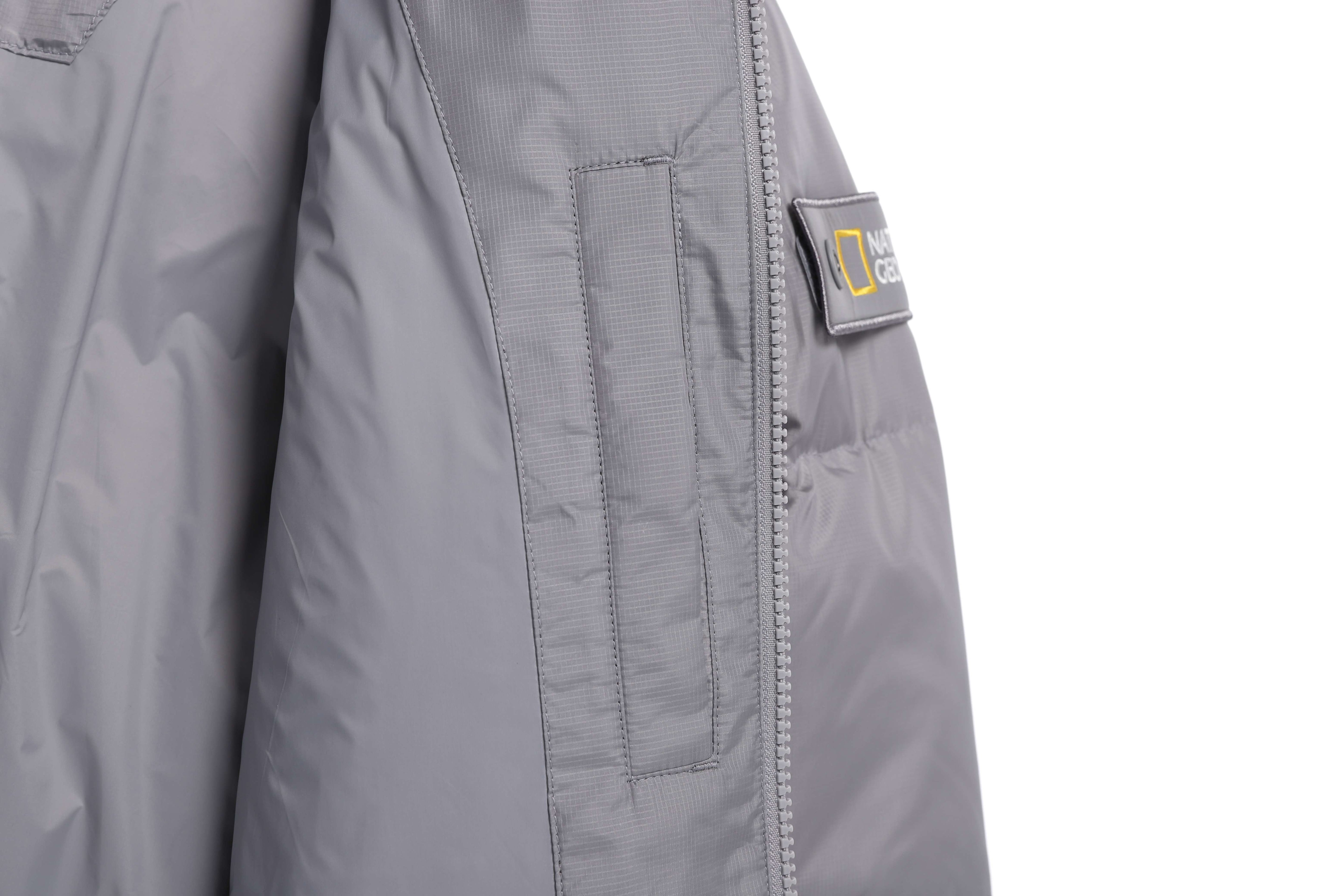 EIRA SHORT LENGTH HOODIE GOOSE DOWN JUMPER STONE GREY