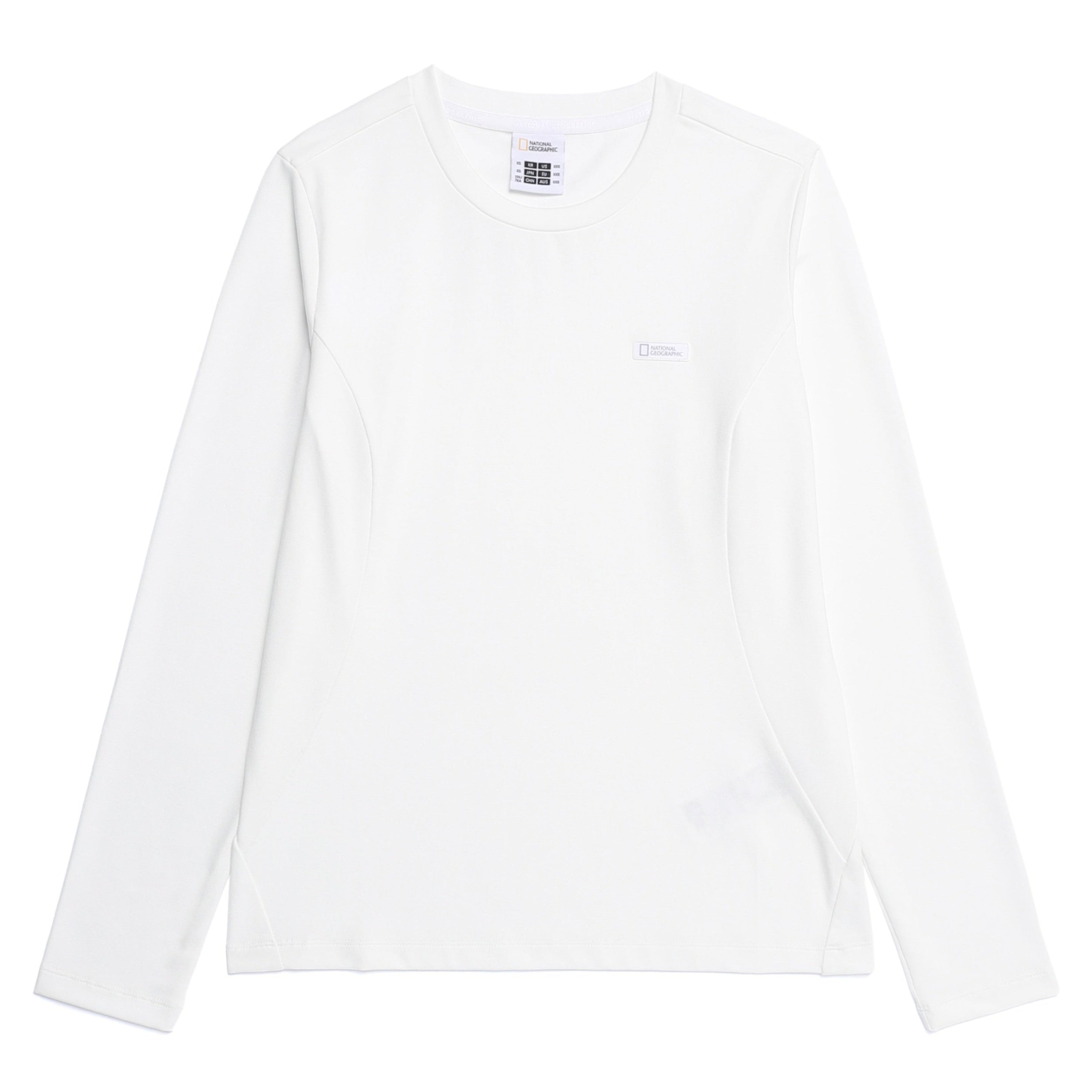 WOMEN HALF NECK LONG SLEEVE T-SHIRT O/WHITE
