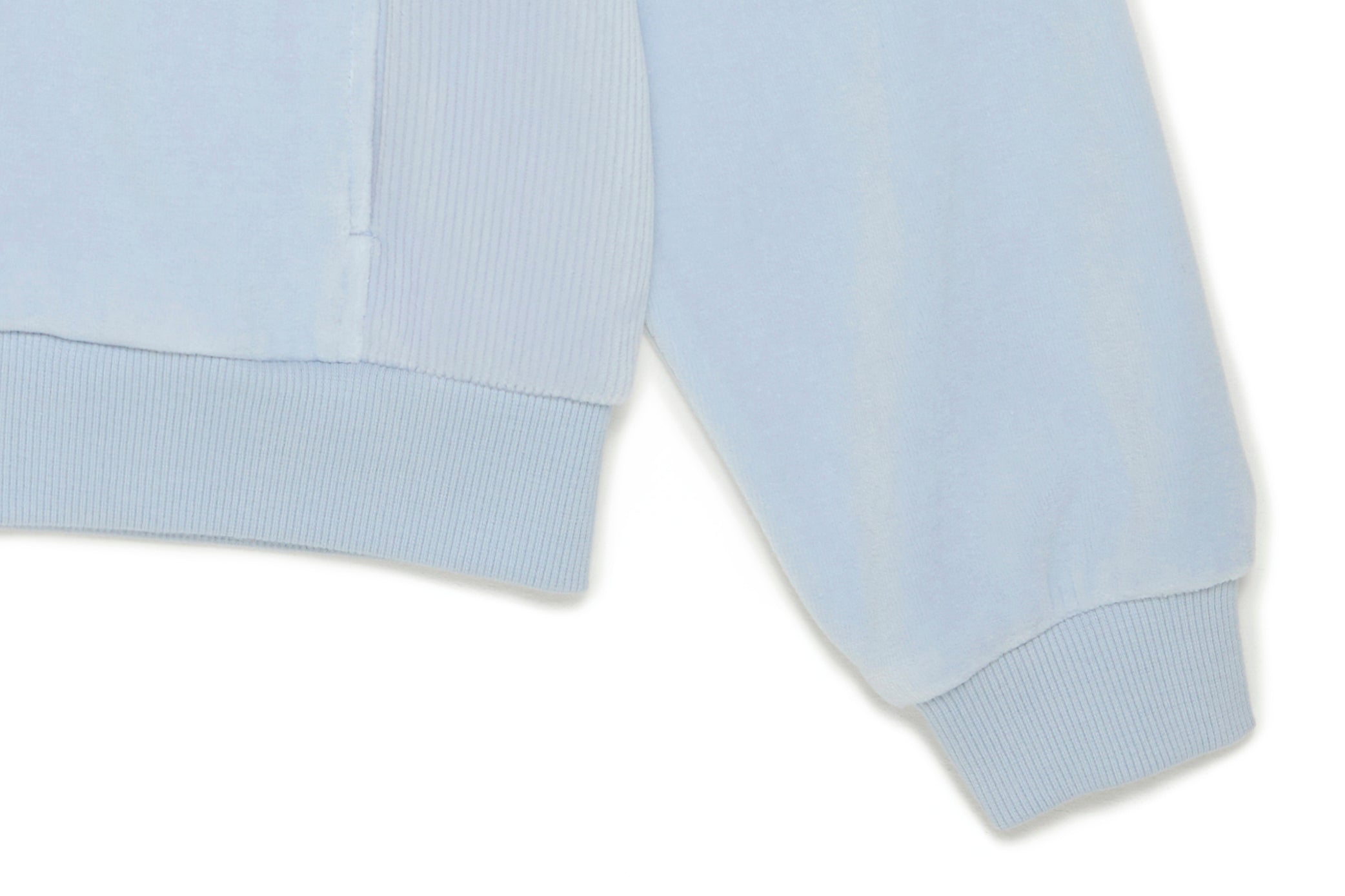 KIDS VELOUR HOODIE FULL-ZIP UP ICE BLUE