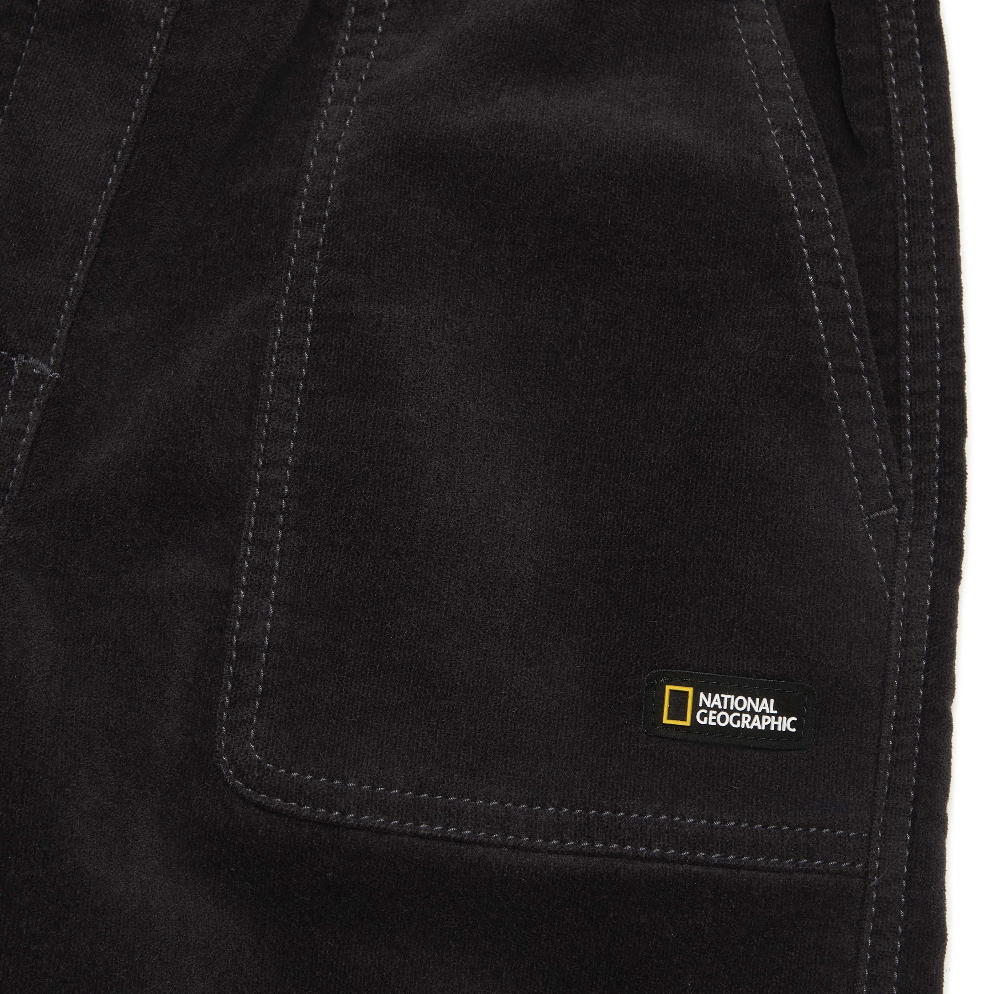 KIDS WOVEN WIDE-FIT PANTS (BRUSHED) D/GREY