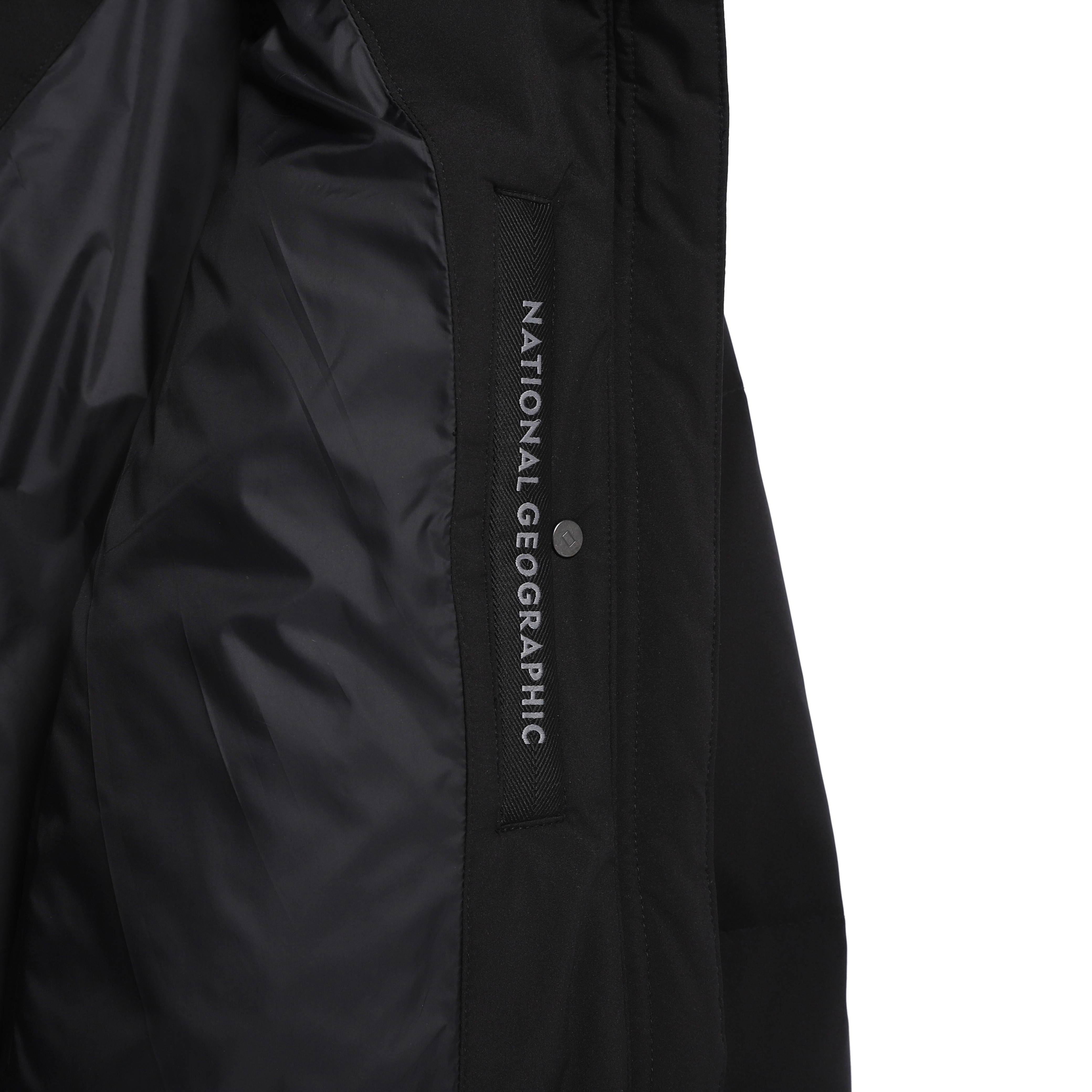 WOMEN MID-LENGTH DETACHABLE HOOD GOOSE DOWN JUMPER BLACK