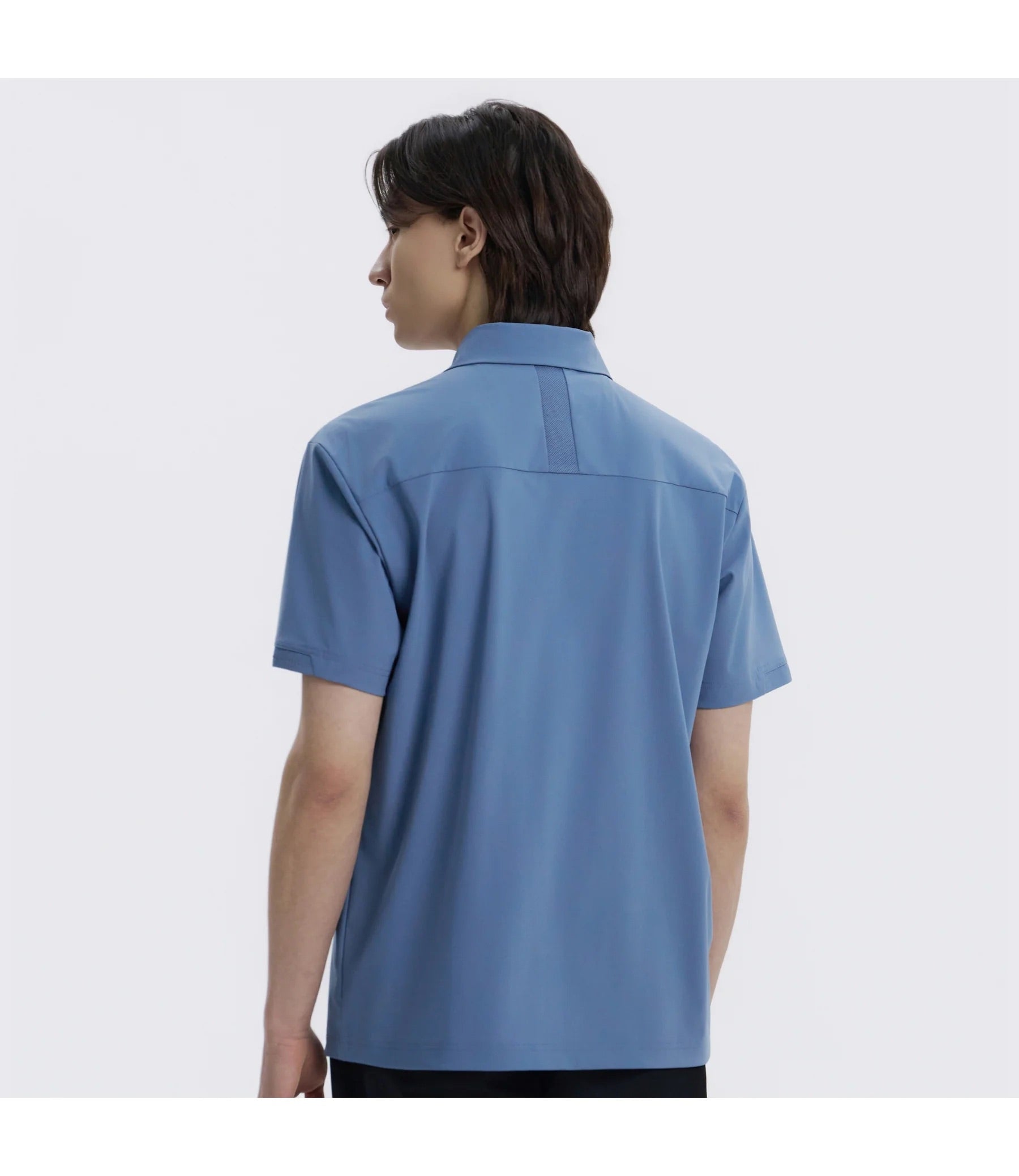 COOLING STRETCH SHORT SLEEVE POLO SHIRT MIDDLE BLUE