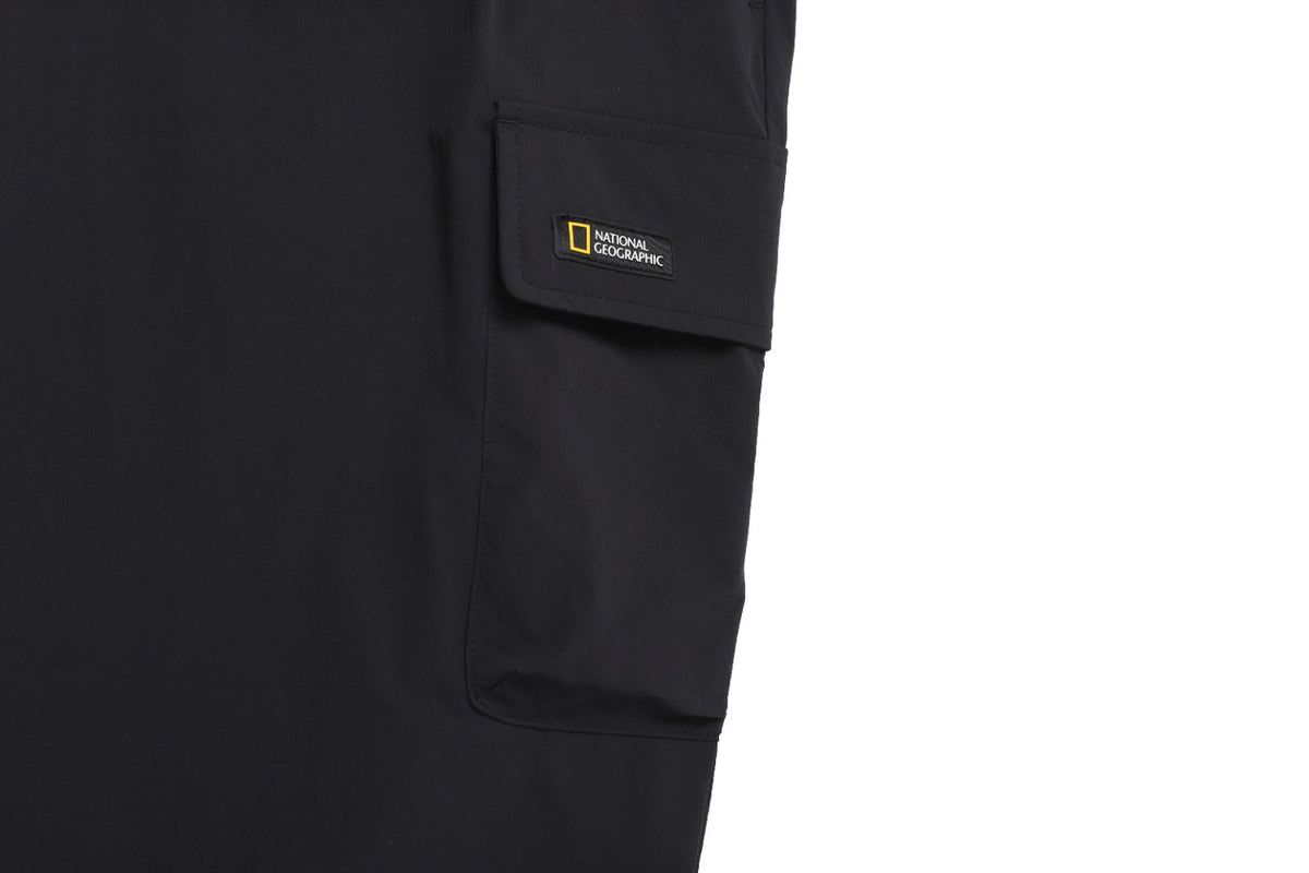 ADELIE STRETCH SEMI LOOSE FIT CARGO JOGGER PANTS BLACK
