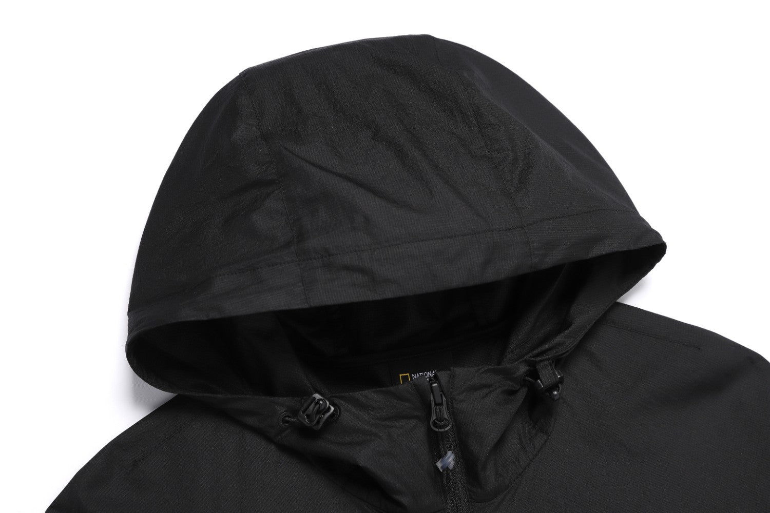LIGHT PACK HOODED FULL ZIP UP WINDBREAKER BLACK