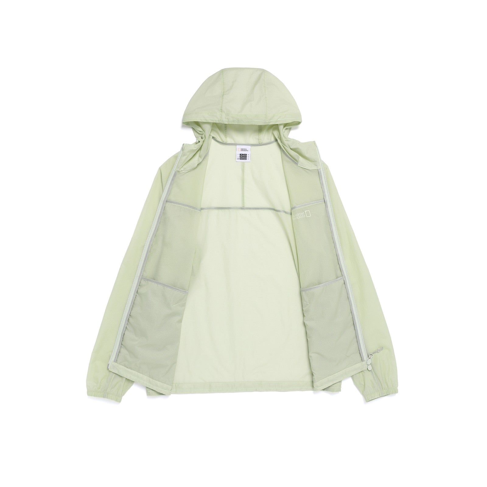 LIGHT PACK HOODED FULL ZIP UP WINDBREAKER LIGHT JADE