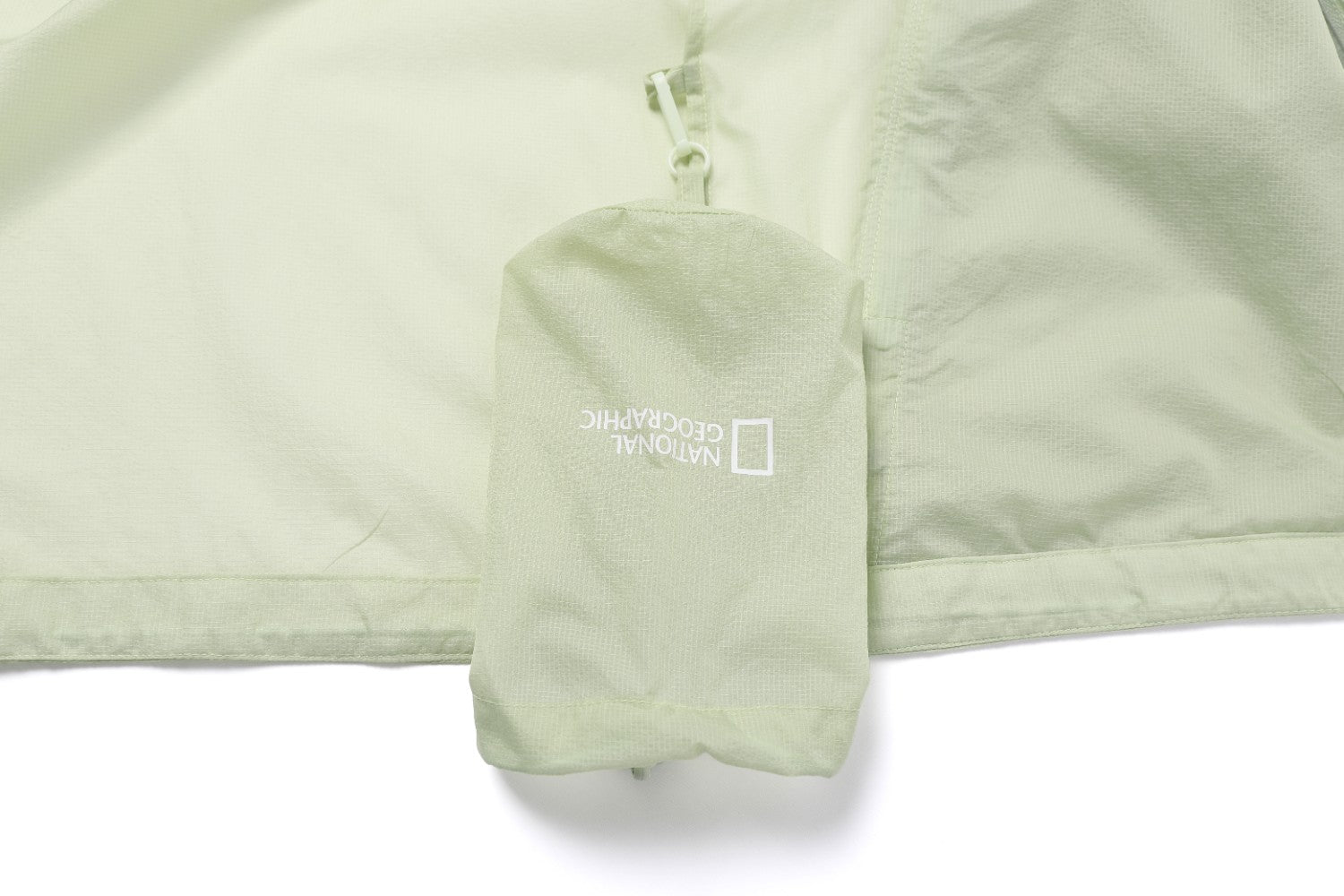 LIGHT PACK HOODED FULL ZIP UP WINDBREAKER LIGHT JADE
