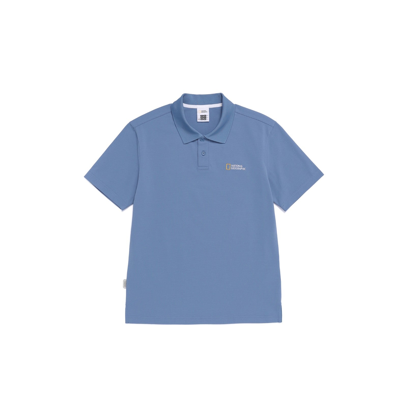 CARIDI PIQUE SHORT SLEEVE COLLAR T-SHIRT MIDDLE BLUE