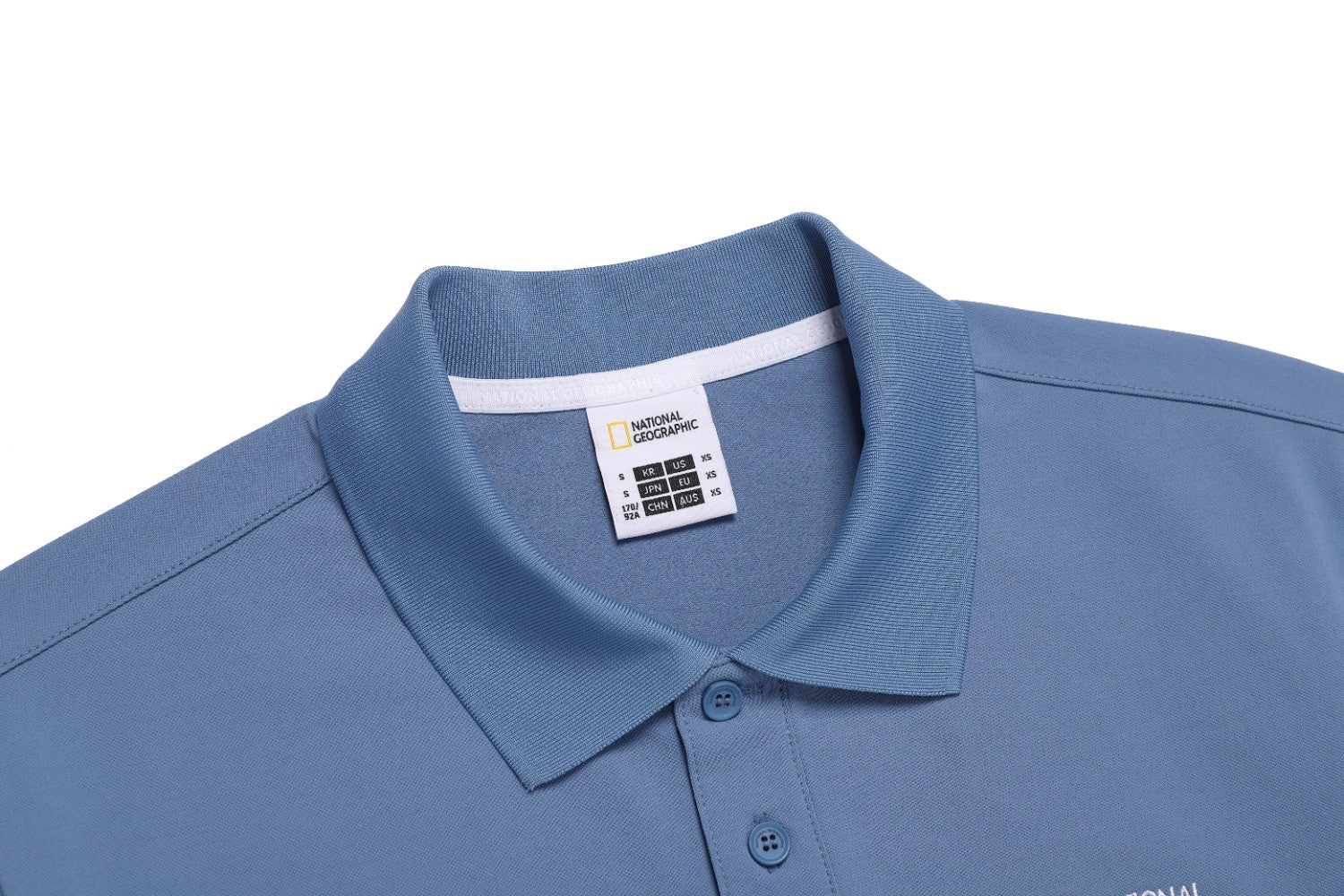 CARIDI PIQUE SHORT SLEEVE COLLAR T-SHIRT MIDDLE BLUE
