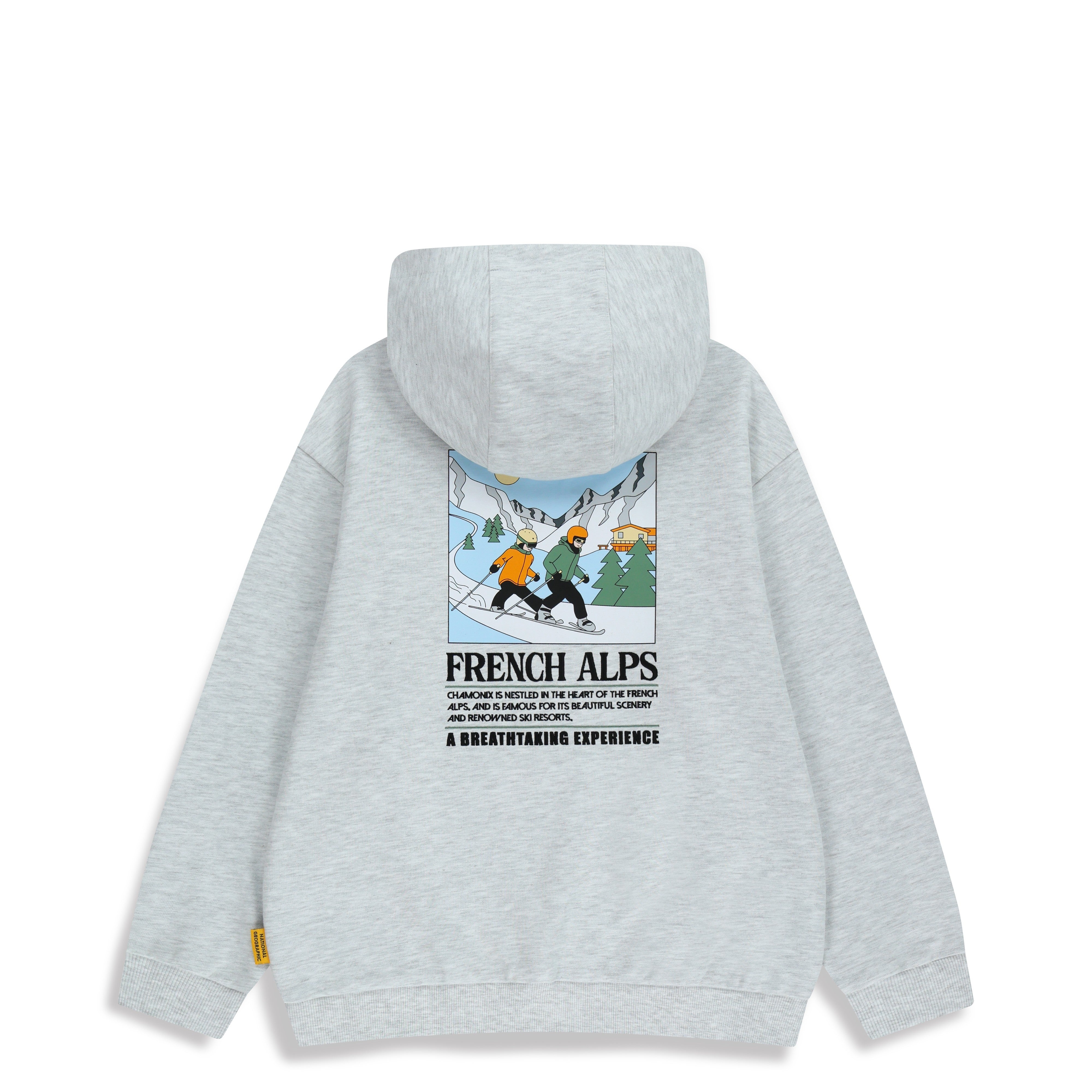 KIDS SEASONAL BACKGRAPHIC HOODIE (BRUSHED) WHITE MELANGE