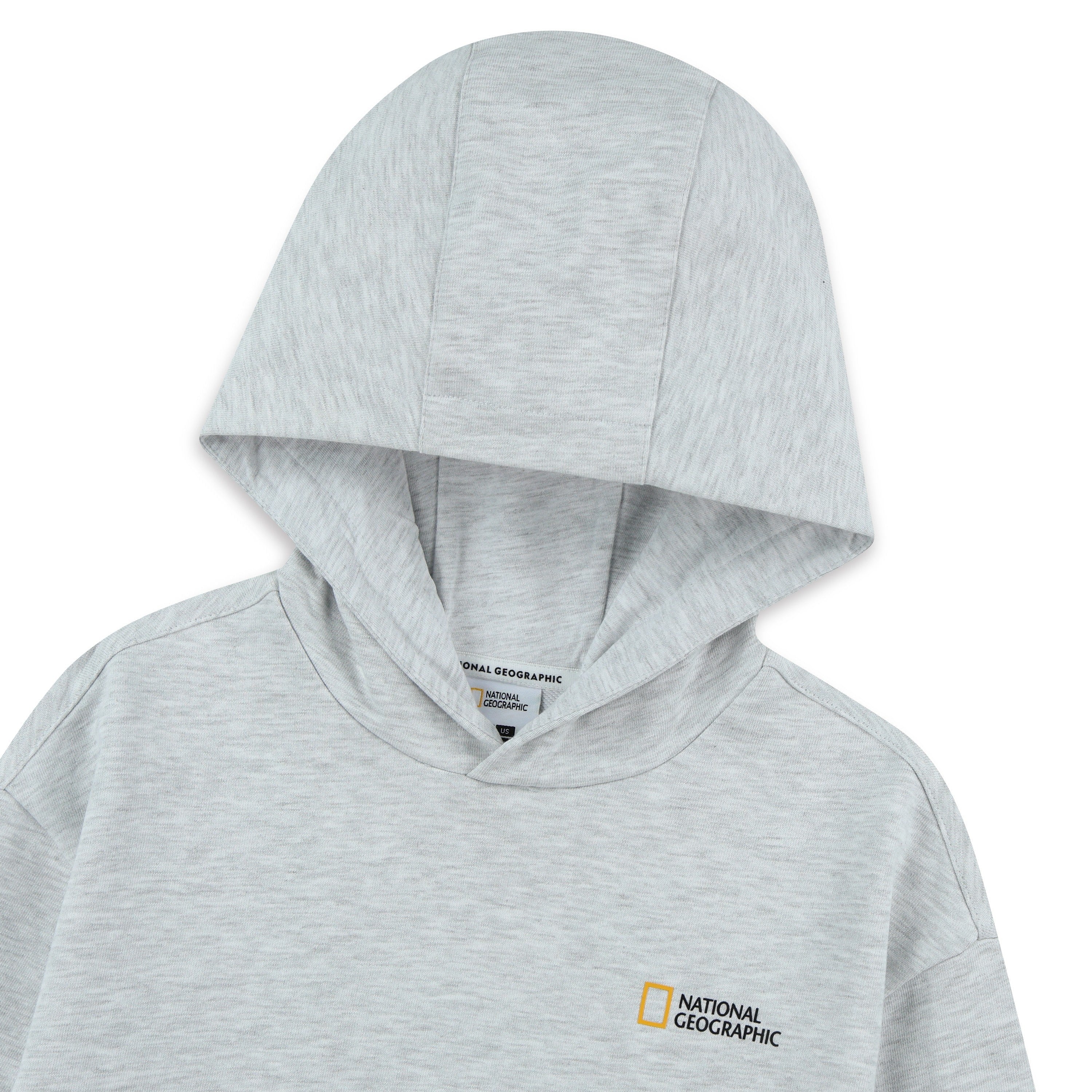 KIDS SEASONAL BACKGRAPHIC HOODIE (BRUSHED) WHITE MELANGE