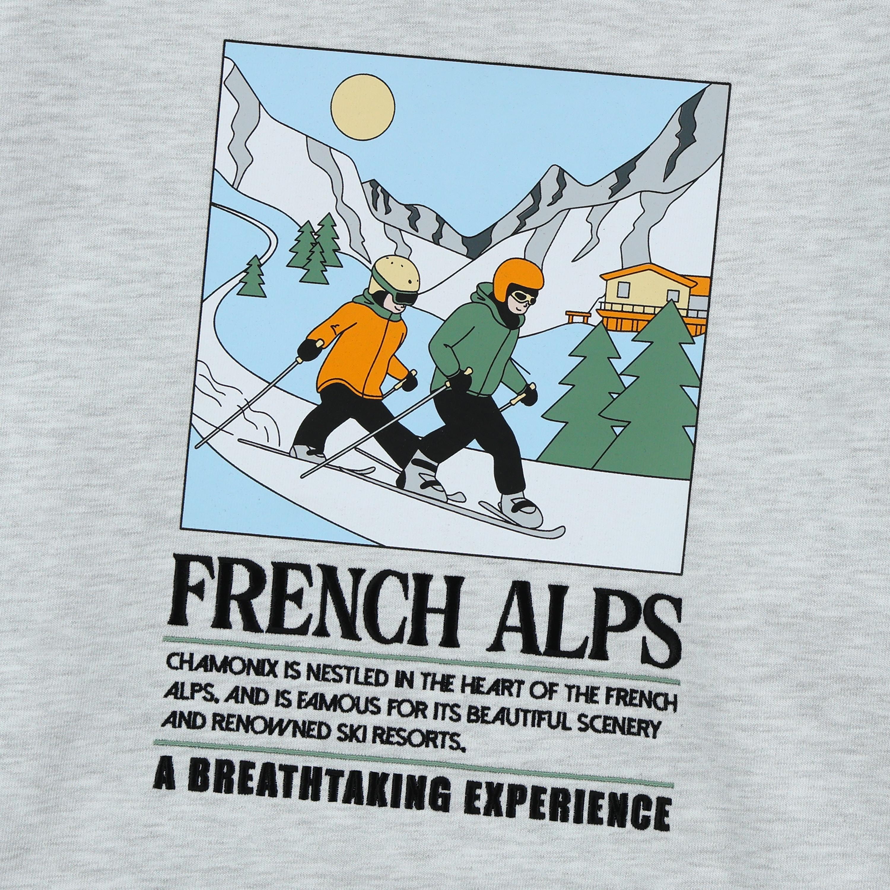 KIDS SEASONAL BACKGRAPHIC HOODIE (BRUSHED) WHITE MELANGE