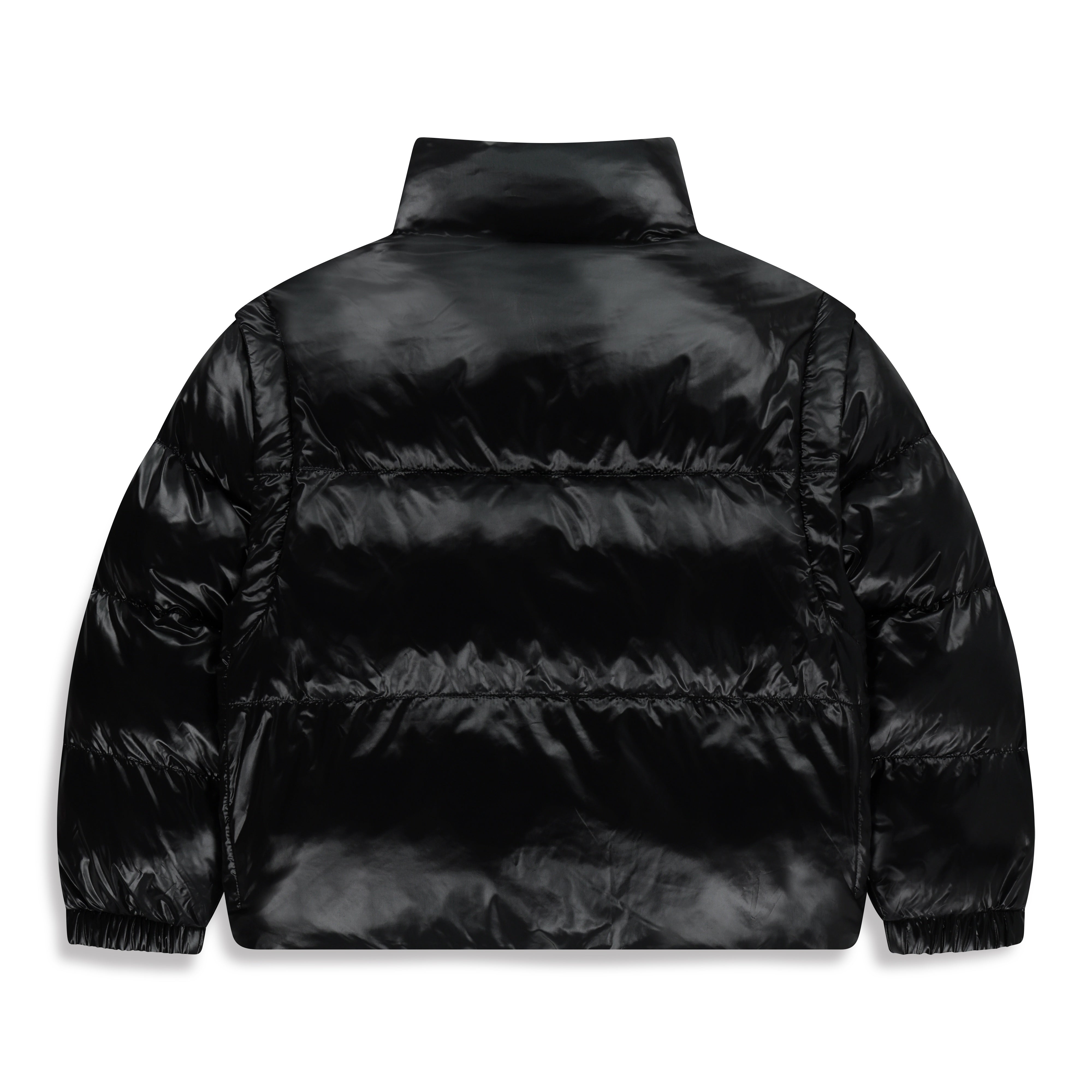 KIDS GLOSSY 2 WAY PADDING JUMPER CARBON BLACK