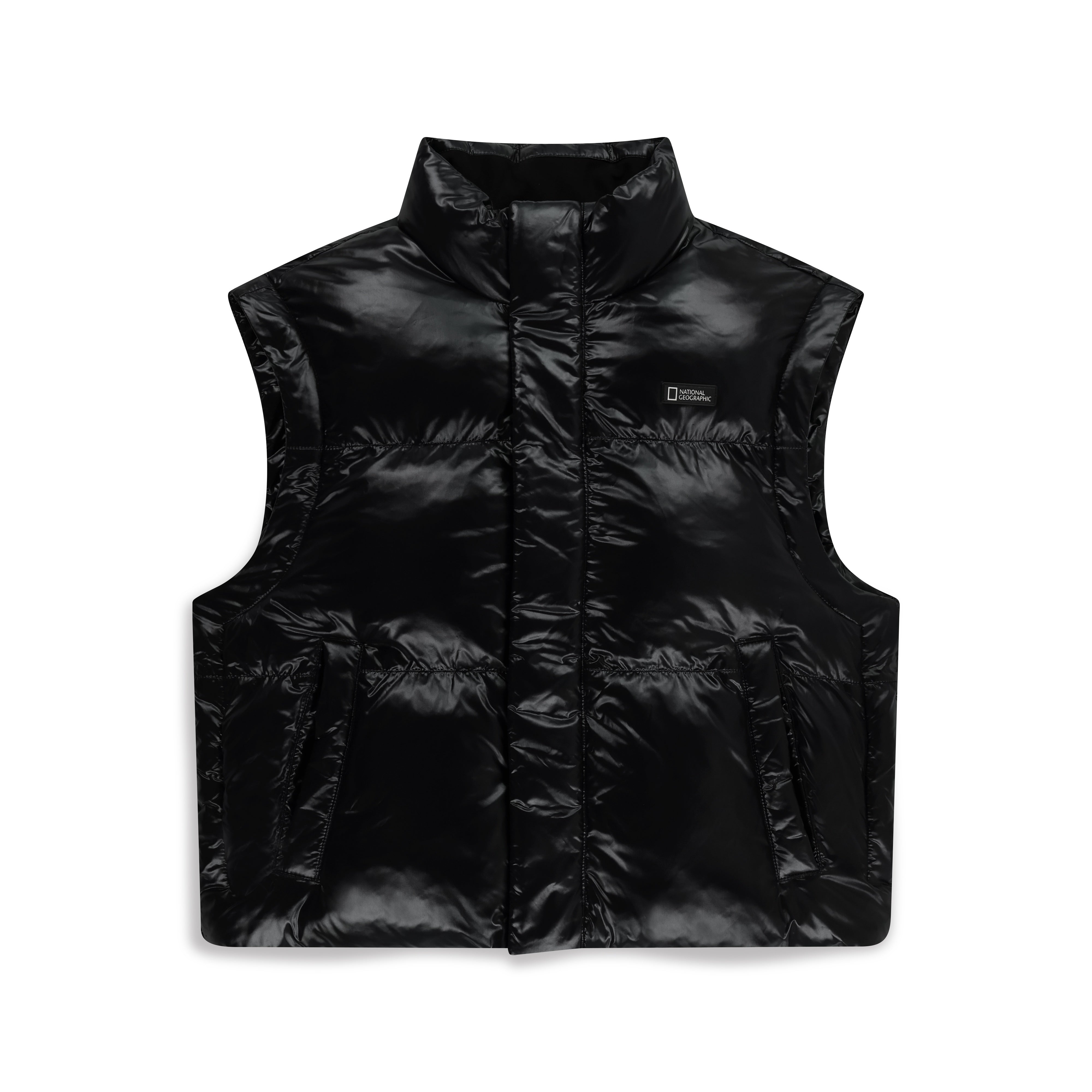 KIDS GLOSSY 2 WAY PADDING JUMPER CARBON BLACK