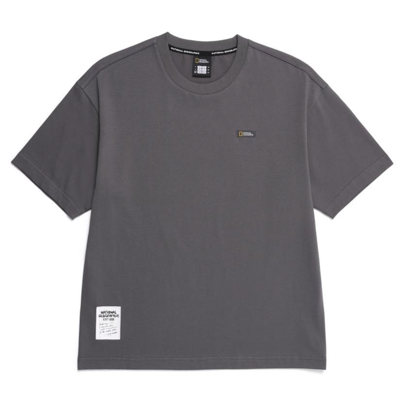 UNISEX TREASURE COMPASHORT SLEEVE/COORDINATE SEMI-OVER FIT GRAPHIC H/TEE GREY