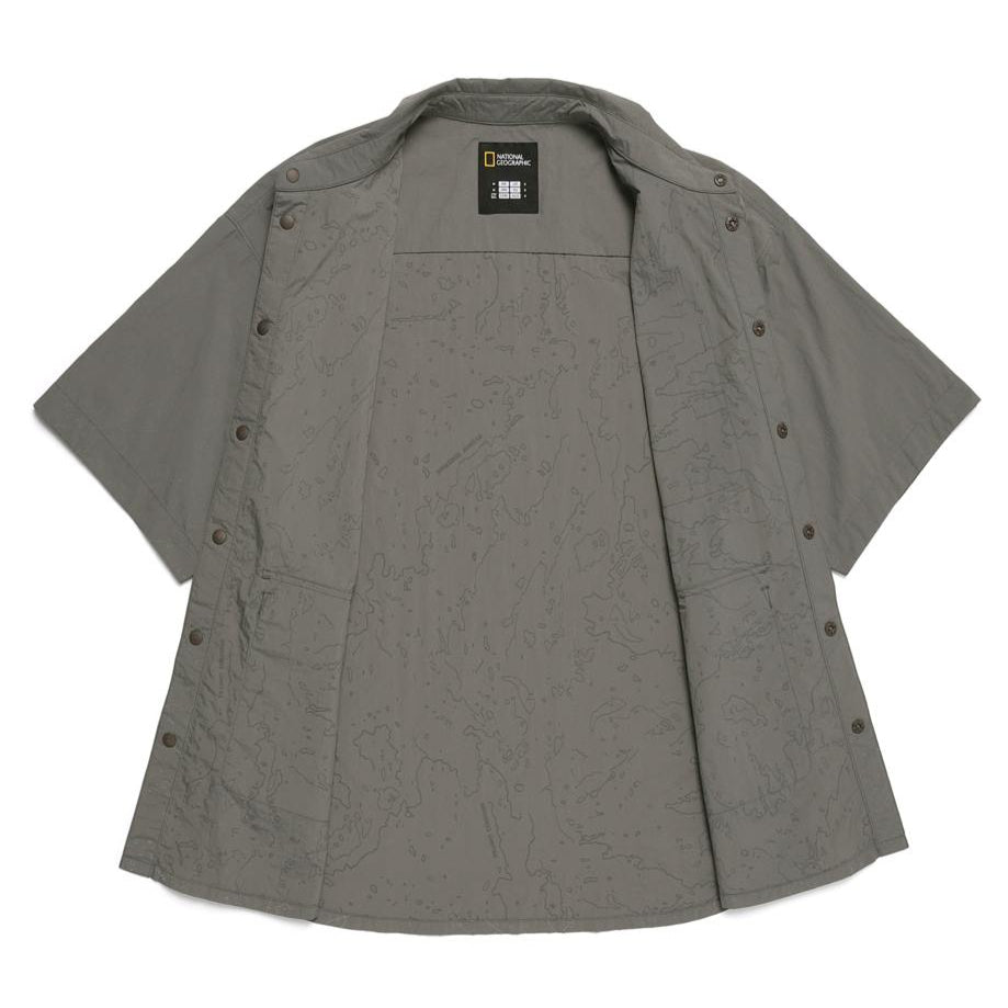 UTILITY ALLOVER PRINT SET UP SHIRT STONE GREY