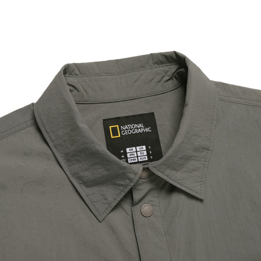 UTILITY ALLOVER PRINT SET UP SHIRT STONE GREY