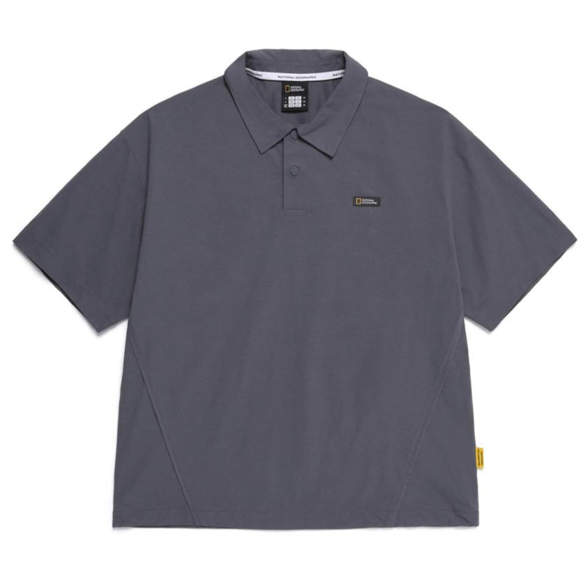 FROZEN AIR SHORT SLEEVE COLLAR T-SHIRT BLUE GREY