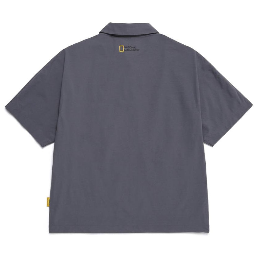 FROZEN AIR SHORT SLEEVE COLLAR T-SHIRT BLUE GREY